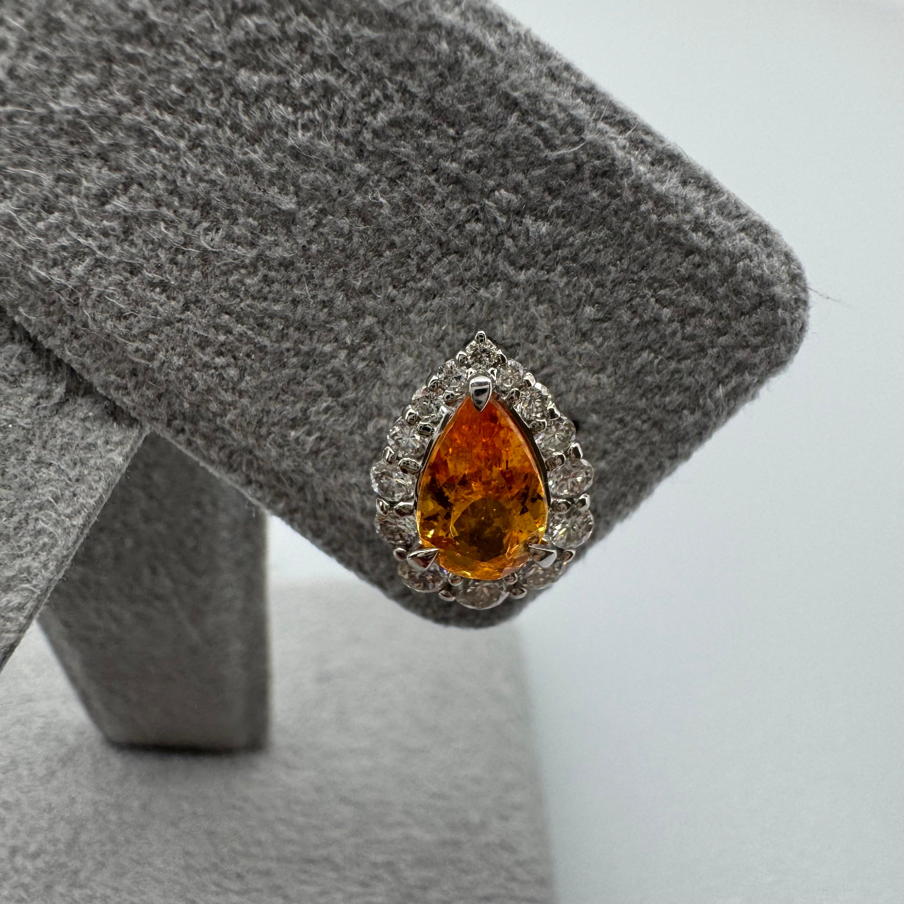 427［一点物/アペロスピリッツ］ピアス スペサルティンガーネット 1.9〜2ct PS PT