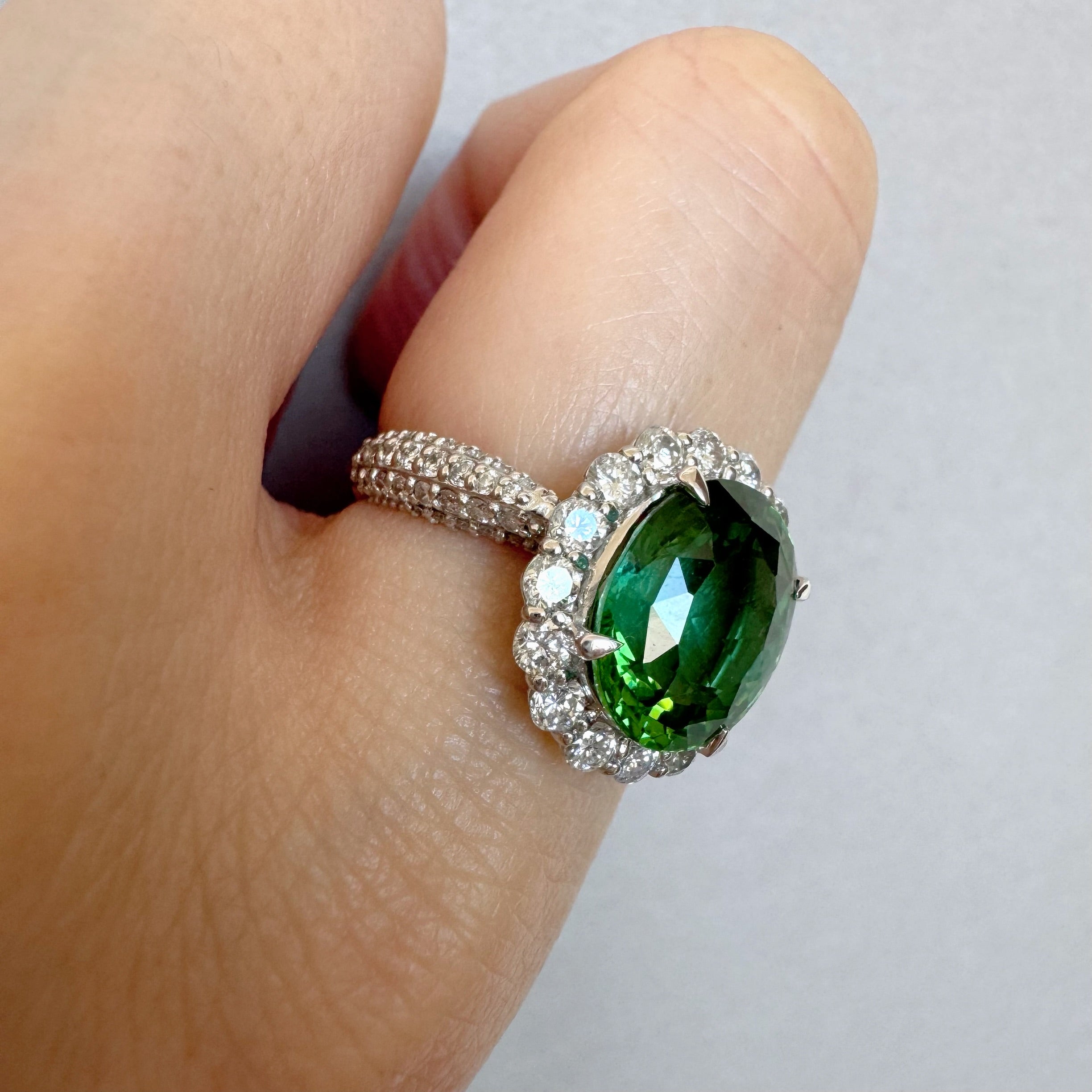 78［一点物］リング トルマリン 中石4.5ct前後 OV PT