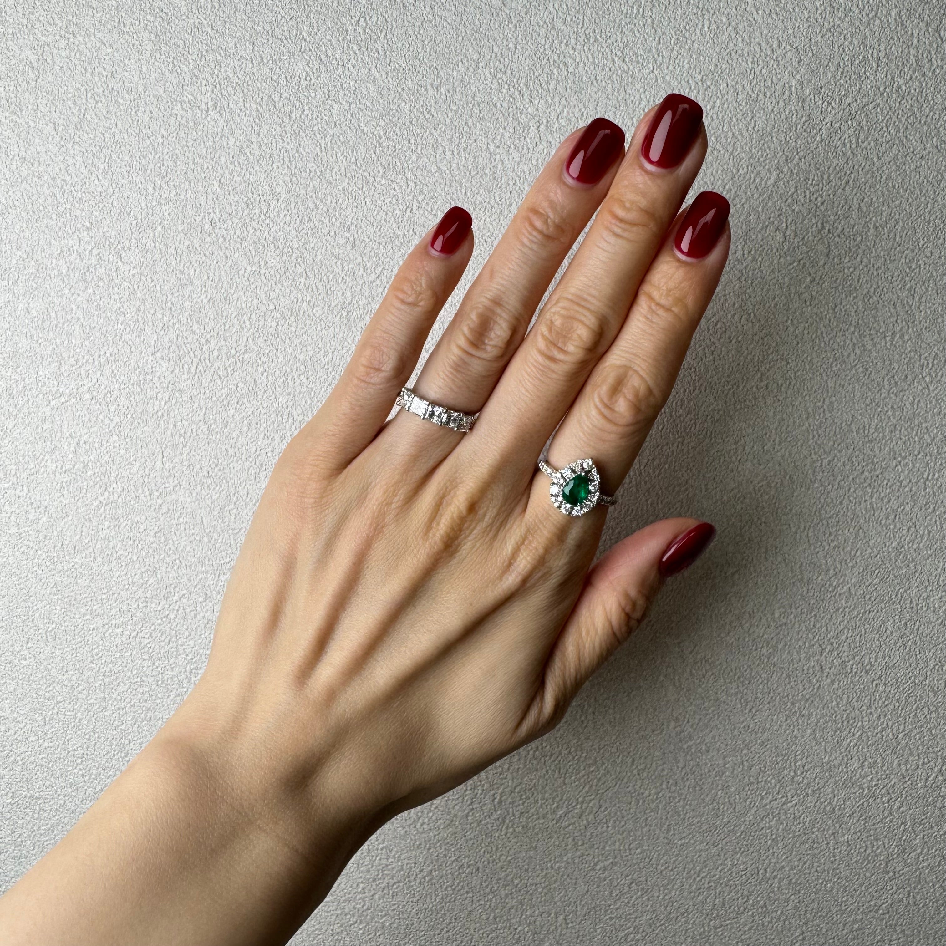 47［一点物/セレーネ］リング エメラルド 0.6ct前後 PS PT