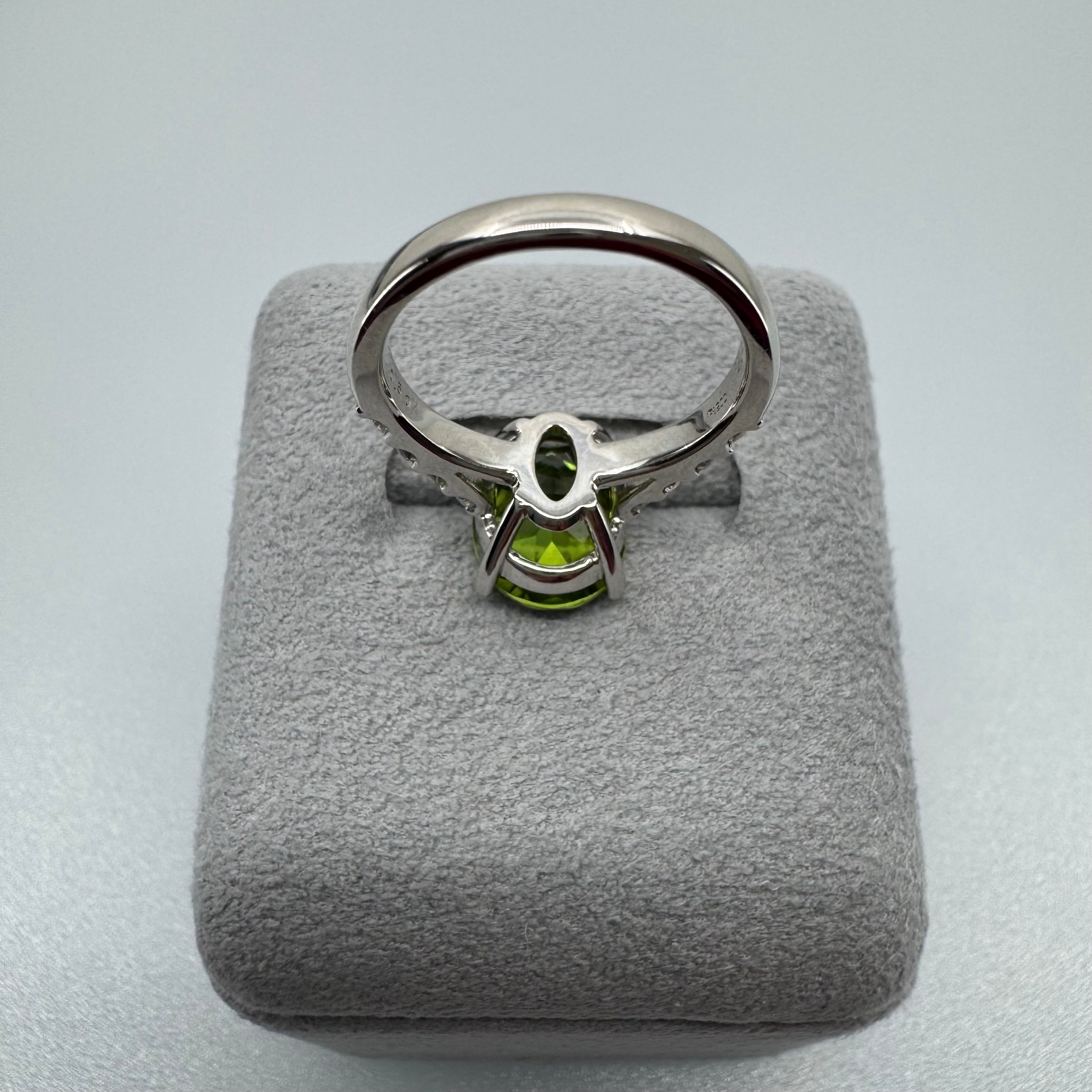 182［一点物/ソワレ］リング ペリドット 4.2ct前後 OV PT