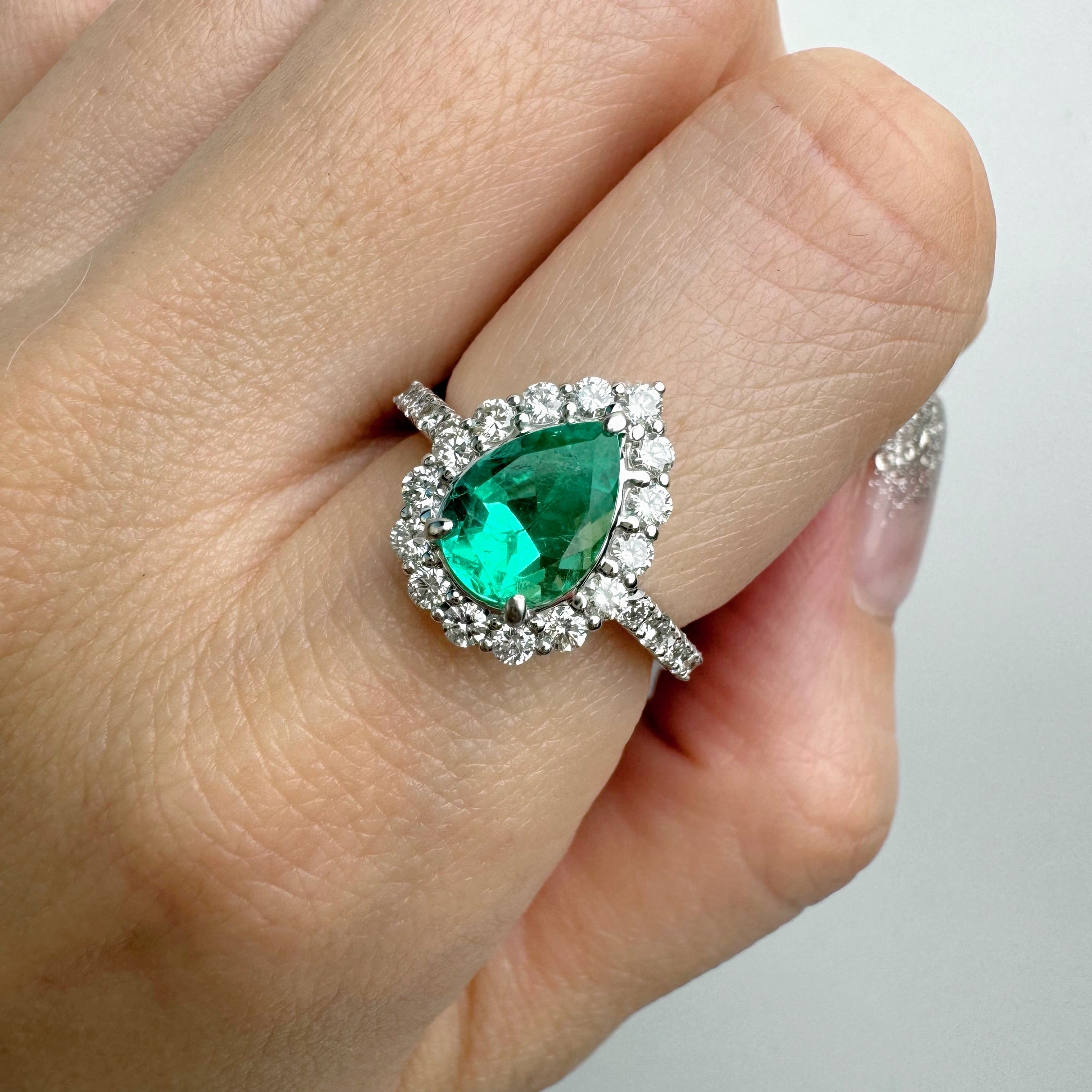 49［一点物］リング エメラルド 1.5ct PS PT