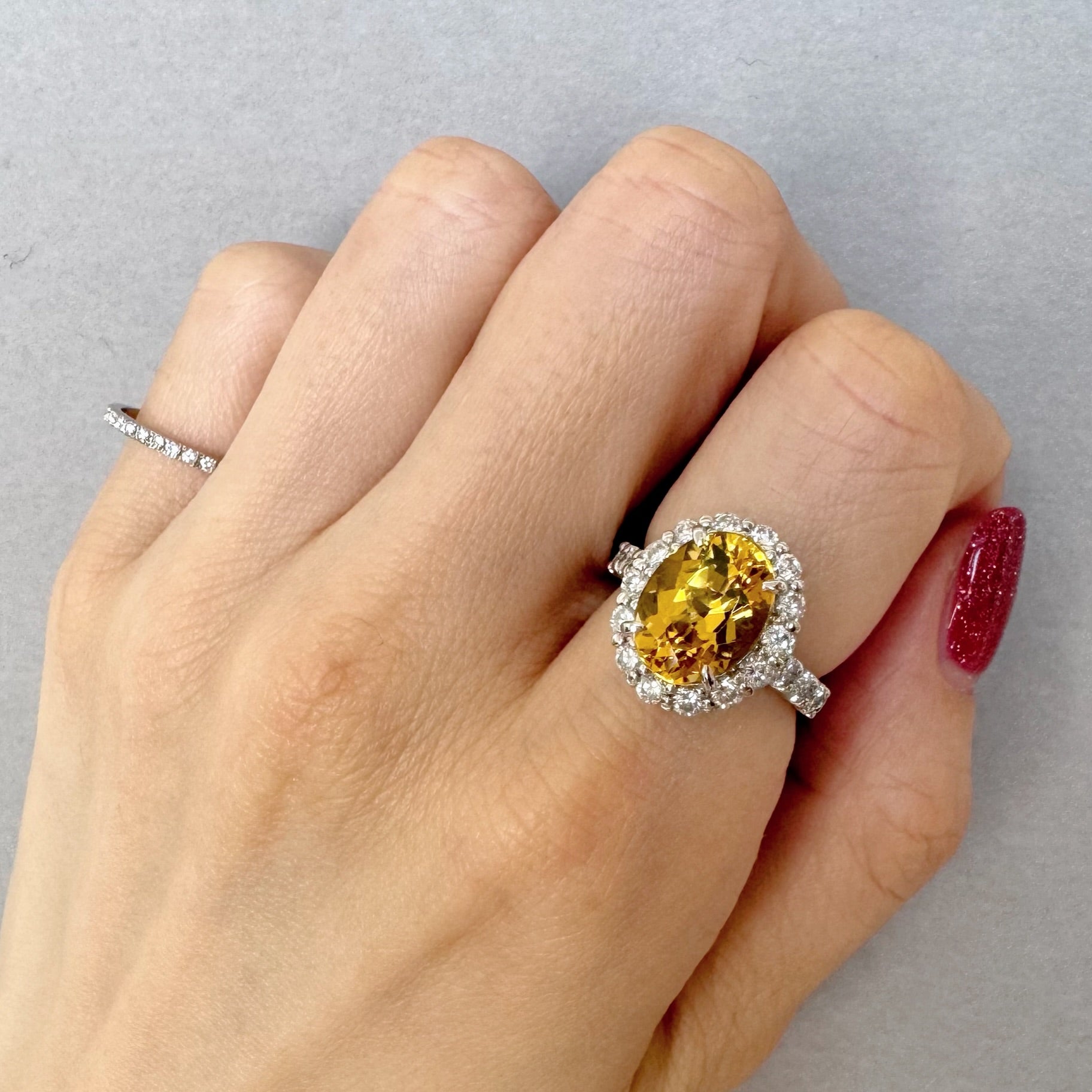 37［一点物］リング ゴールデンベリル 4ct OV PT