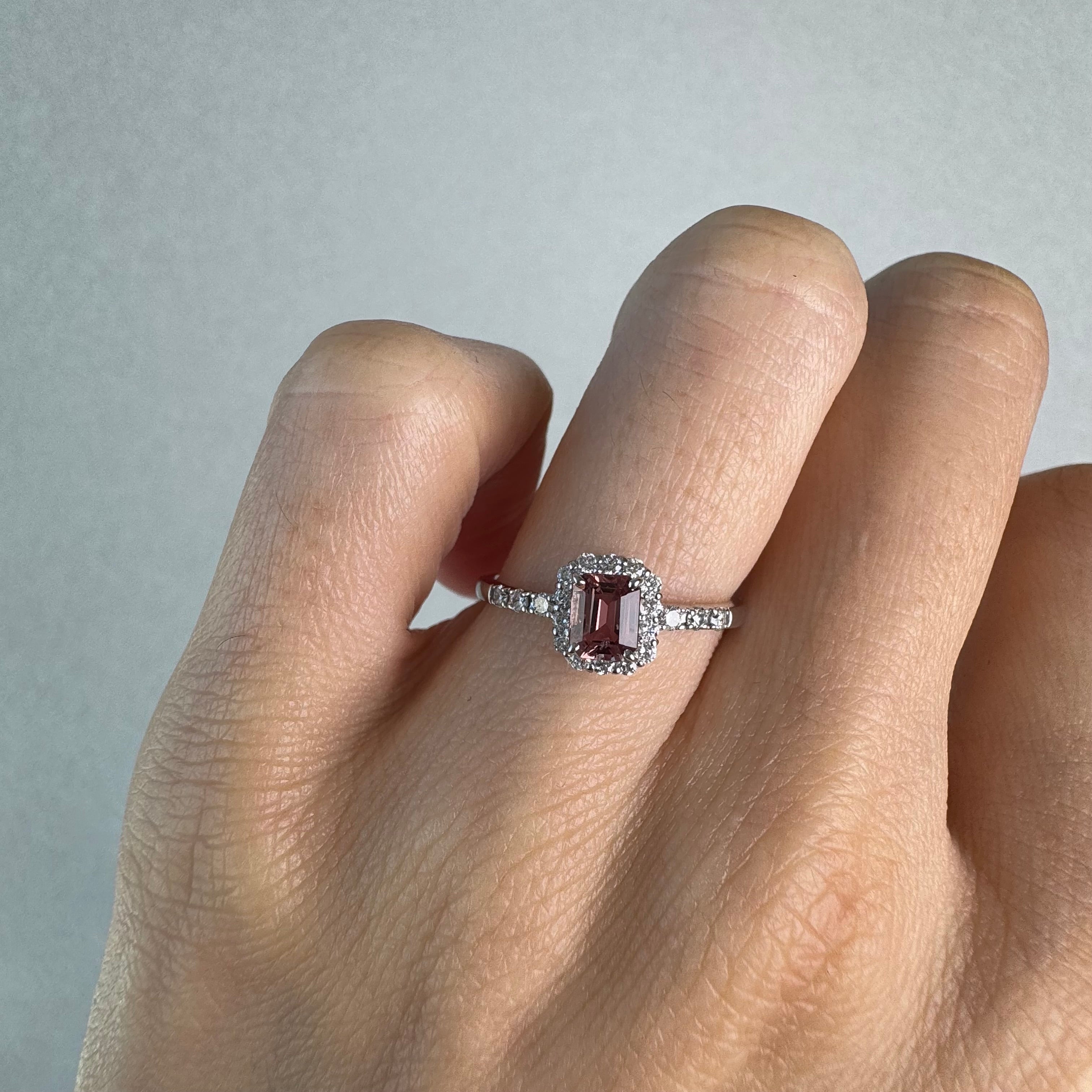 128［一点物］リング パパラチアサファイア 0.57ct SQ PT