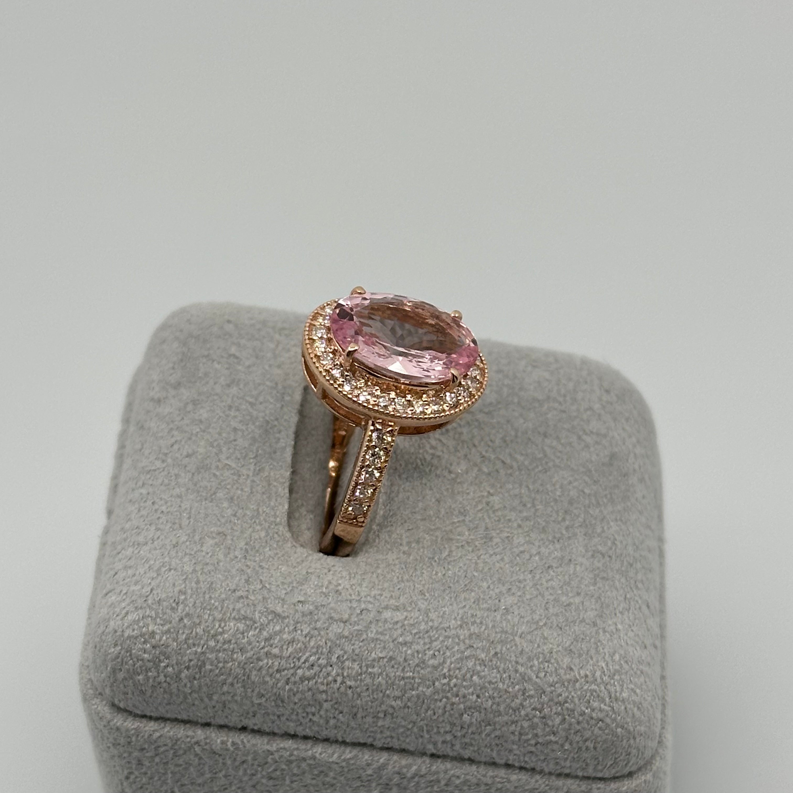 ［一点物/ローラ］リング モルガナイト 3.2ct OV K18PG