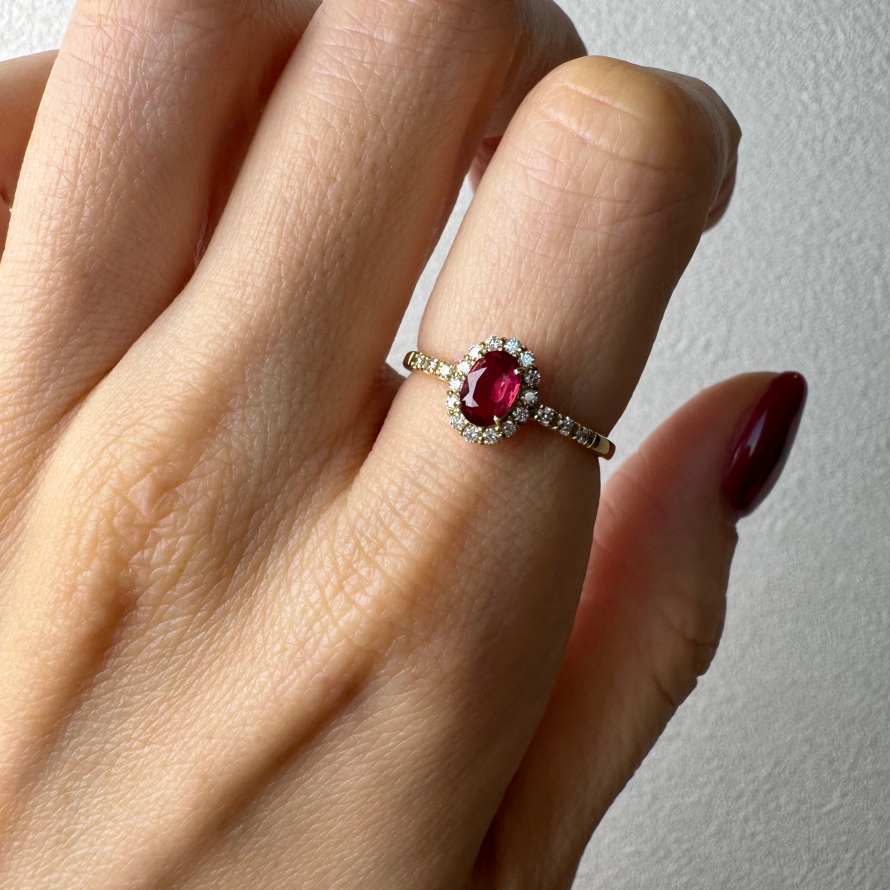 90［一点物］リング ルビー 0.4ct前後 OV K18YG