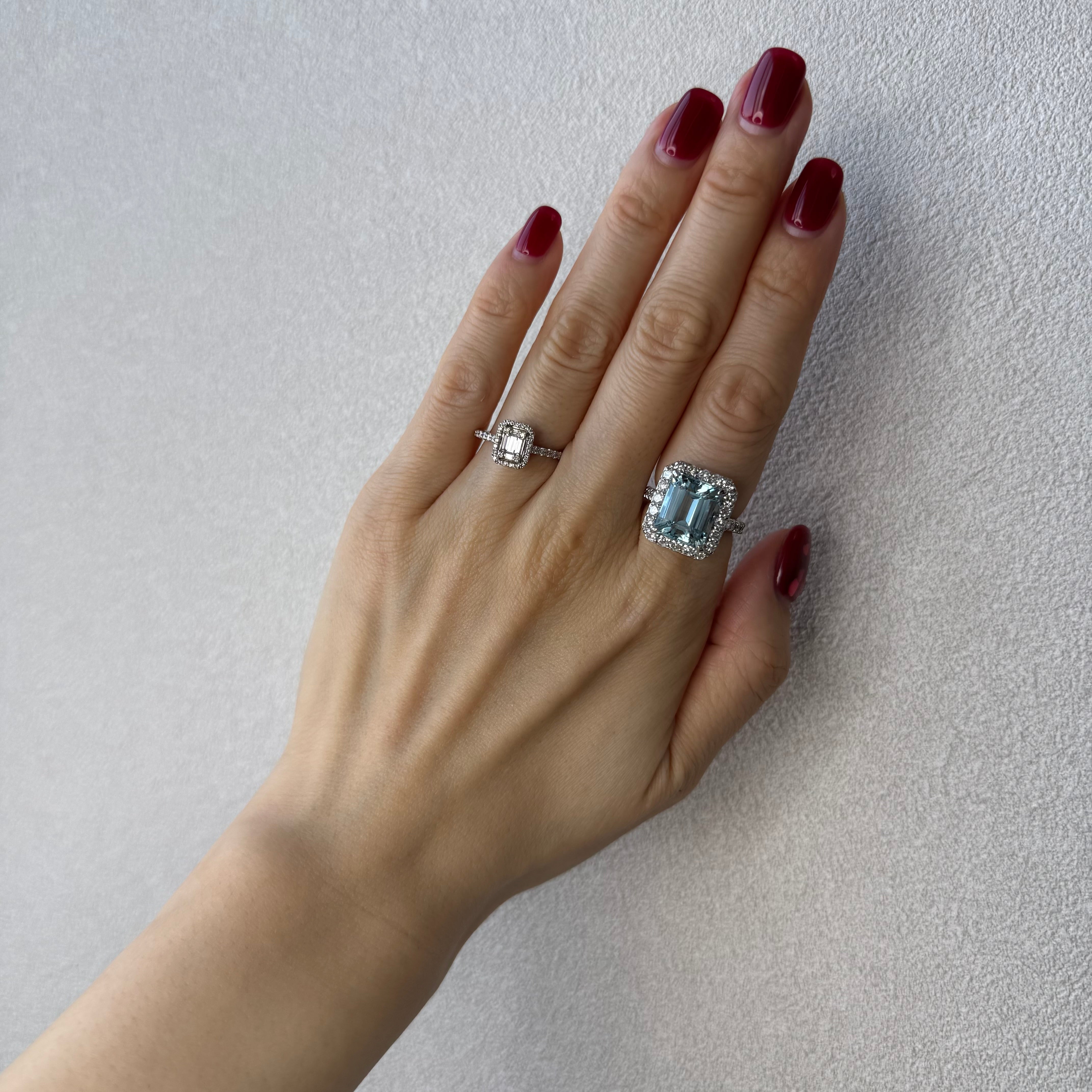 178［一点物］リング アクアマリン 6.6ct SQ PT