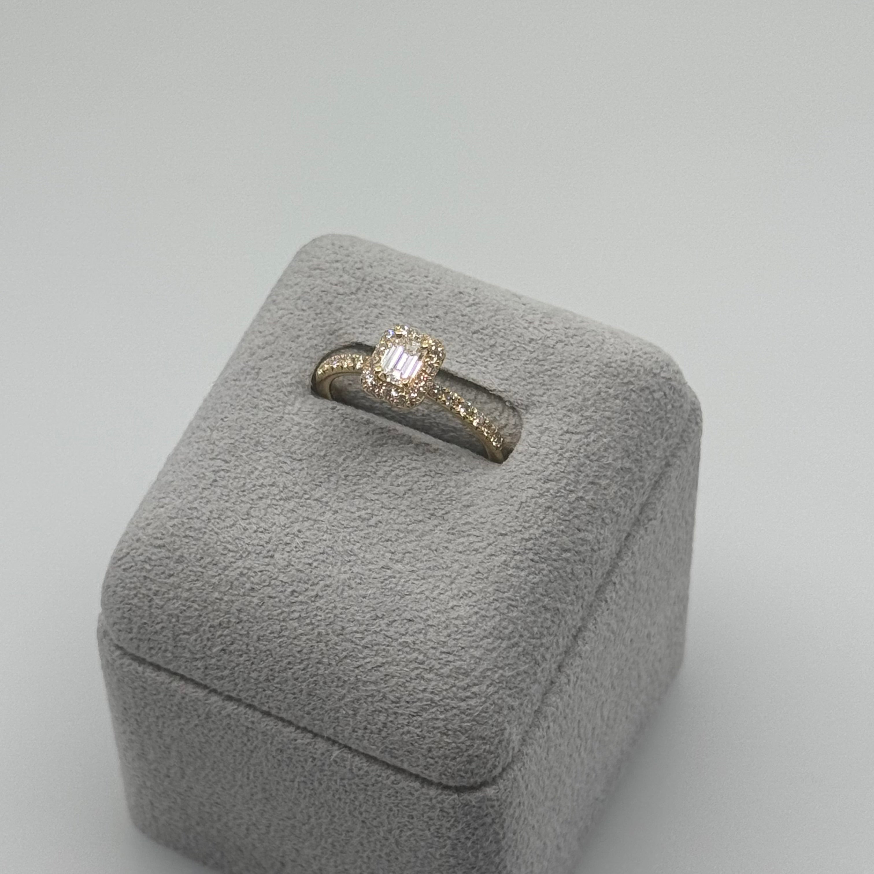 4［一点物/オルコスEM角］リング ダイヤ 0.3ct SQ PT K18YG