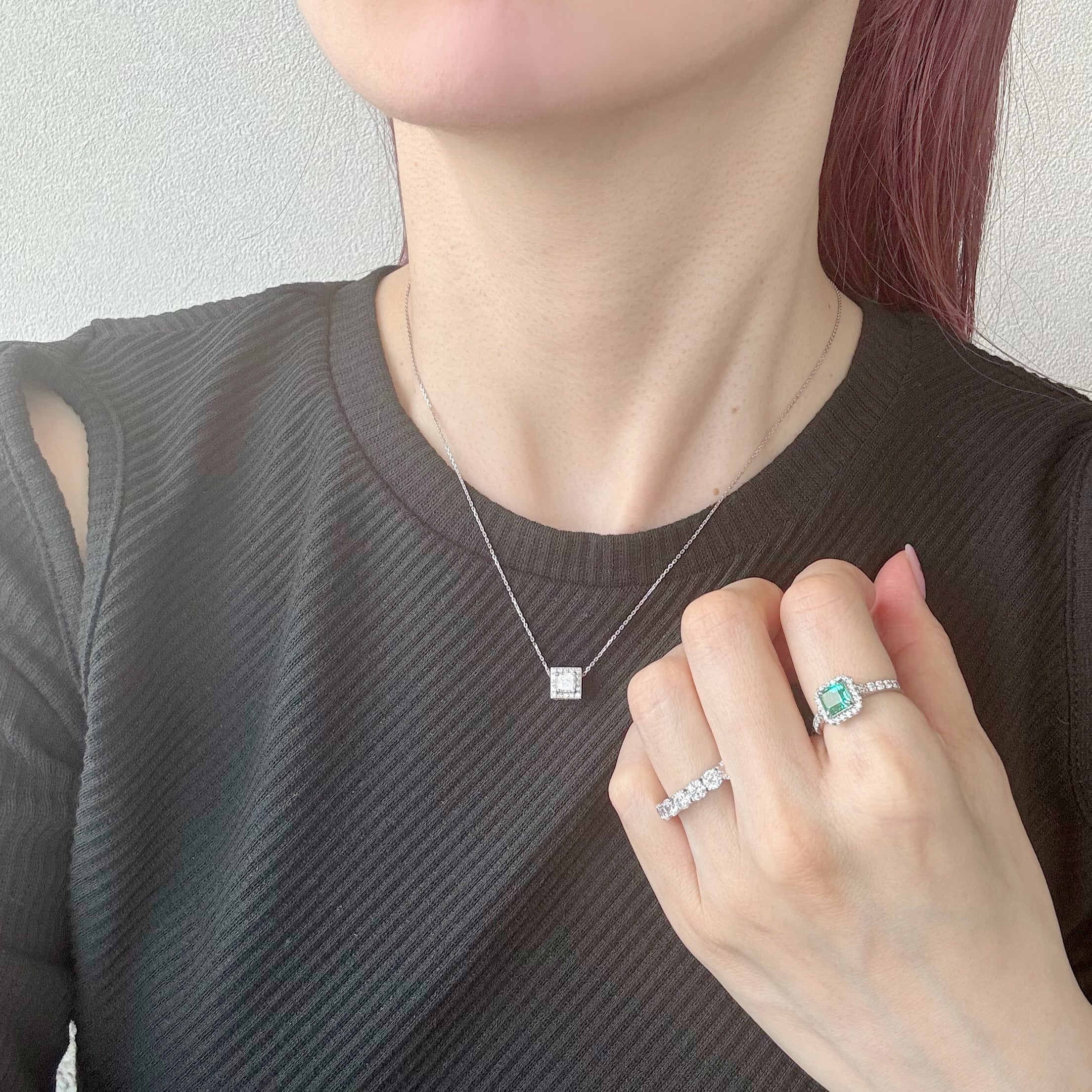 22［一点物］リング エメラルド 0.8ct SQ PT