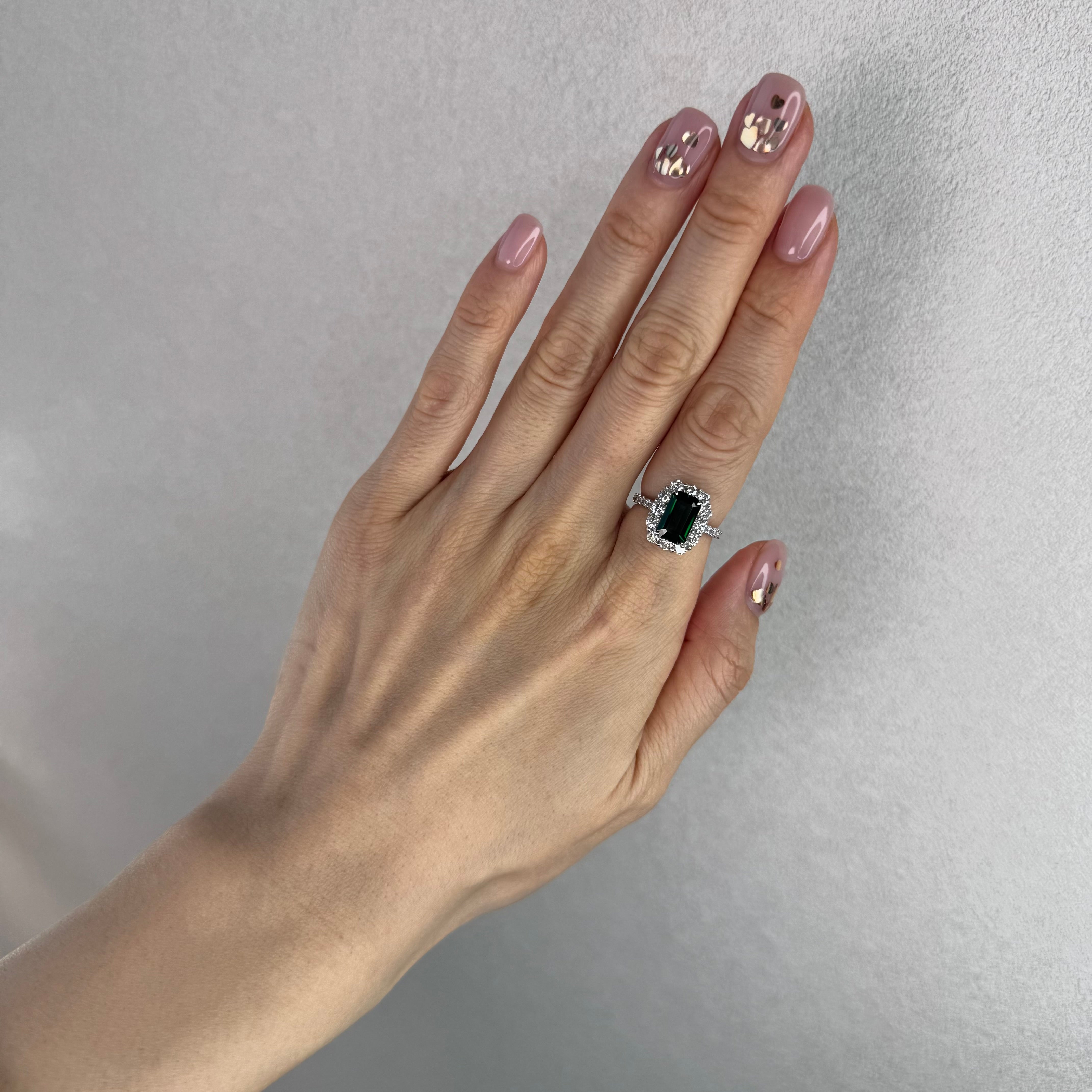 74［一点物］リング  グリーンガーネット0.5ct QS PT