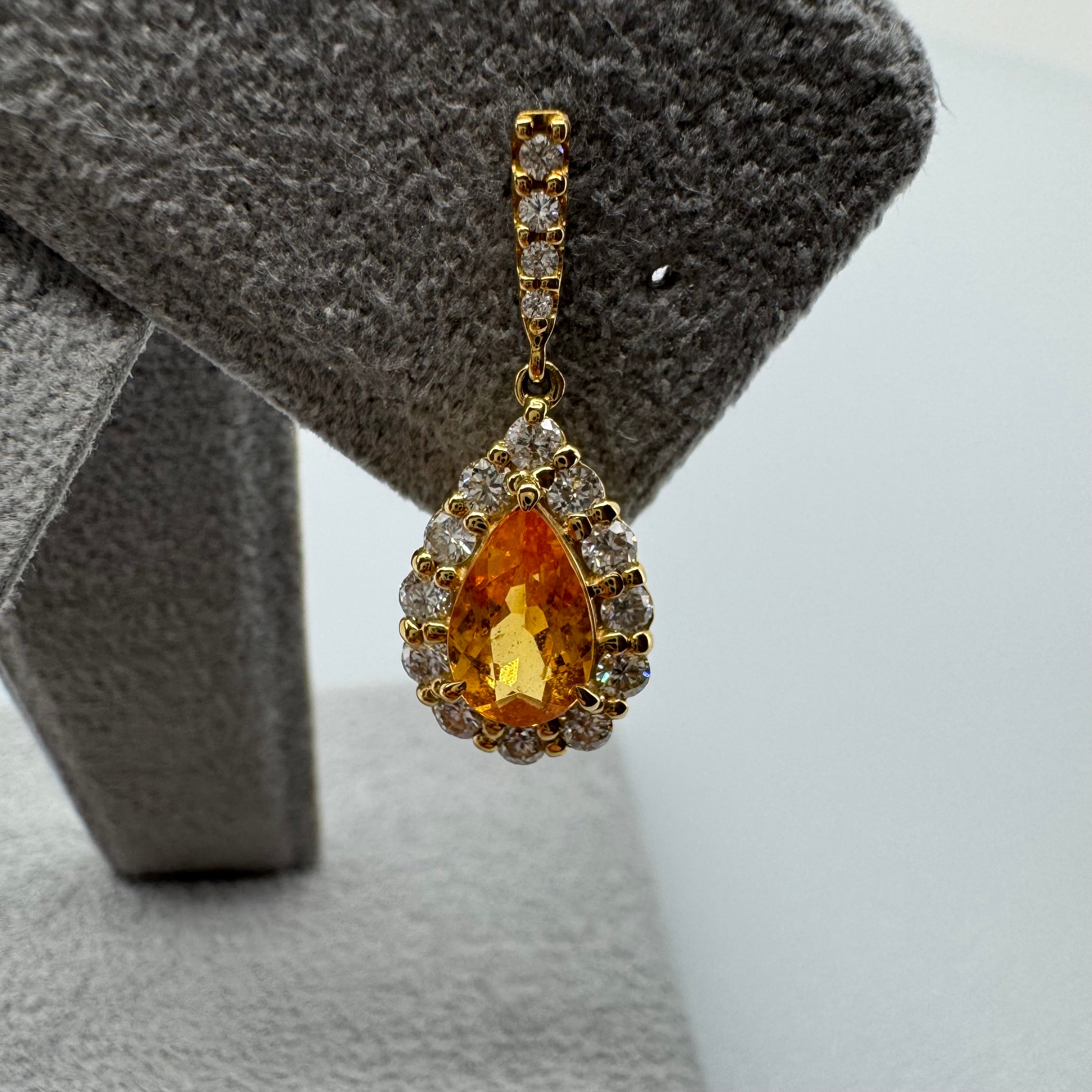 428［一点物］ピアス マンダリンガーネット 1.7ct PS