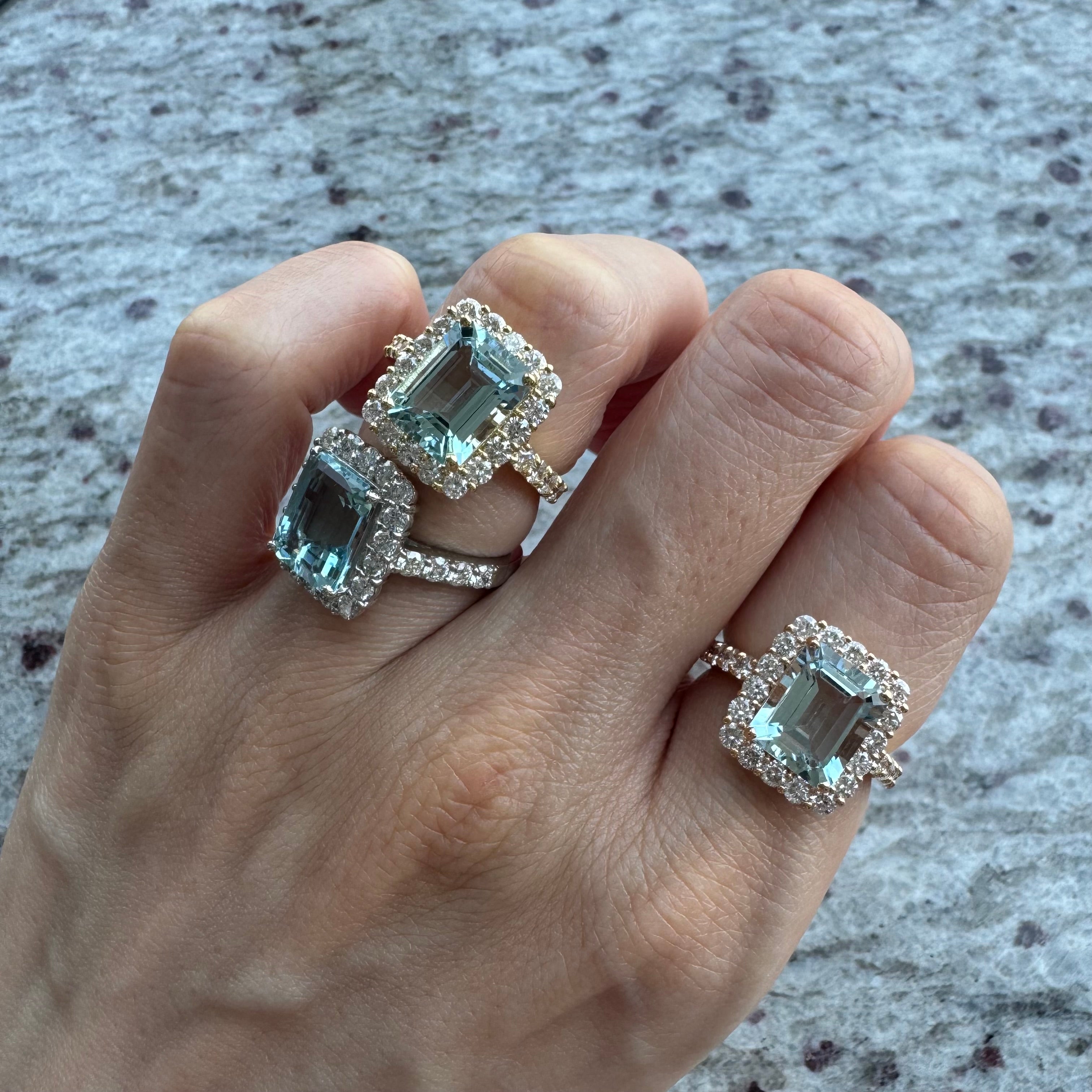 ［湖のドレス］リング アクアマリン