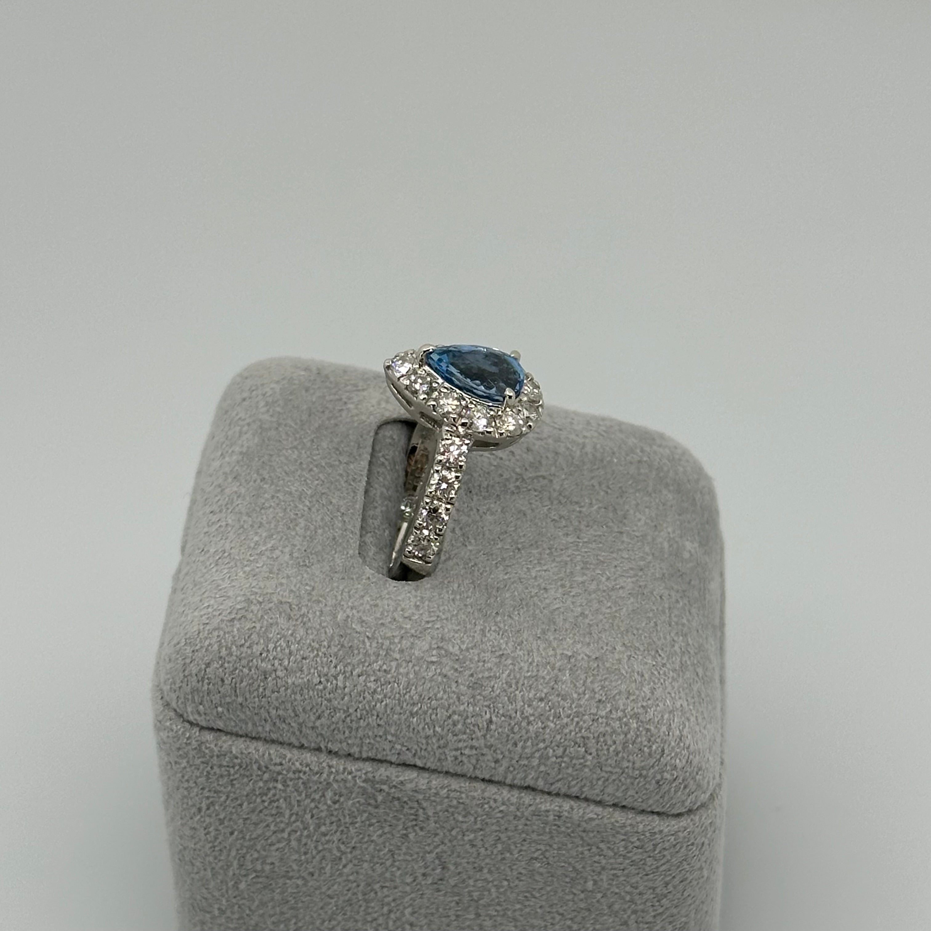 171［一点物］リング アクアマリン 1.2ct PS PT