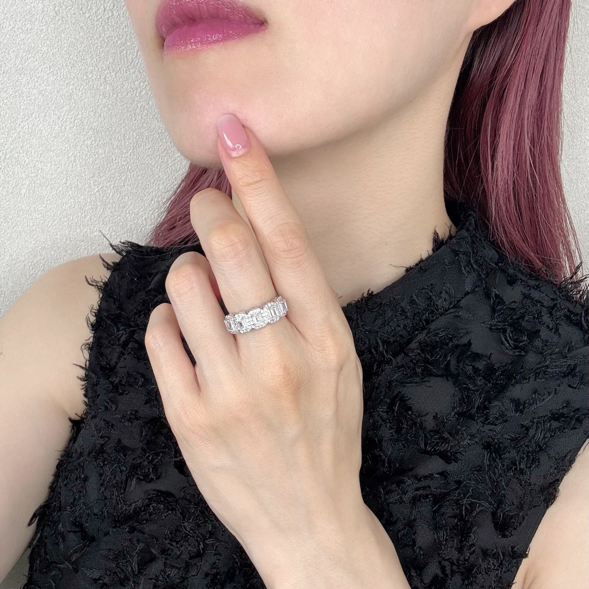 ［エリプス］リング EM角 ダイヤ