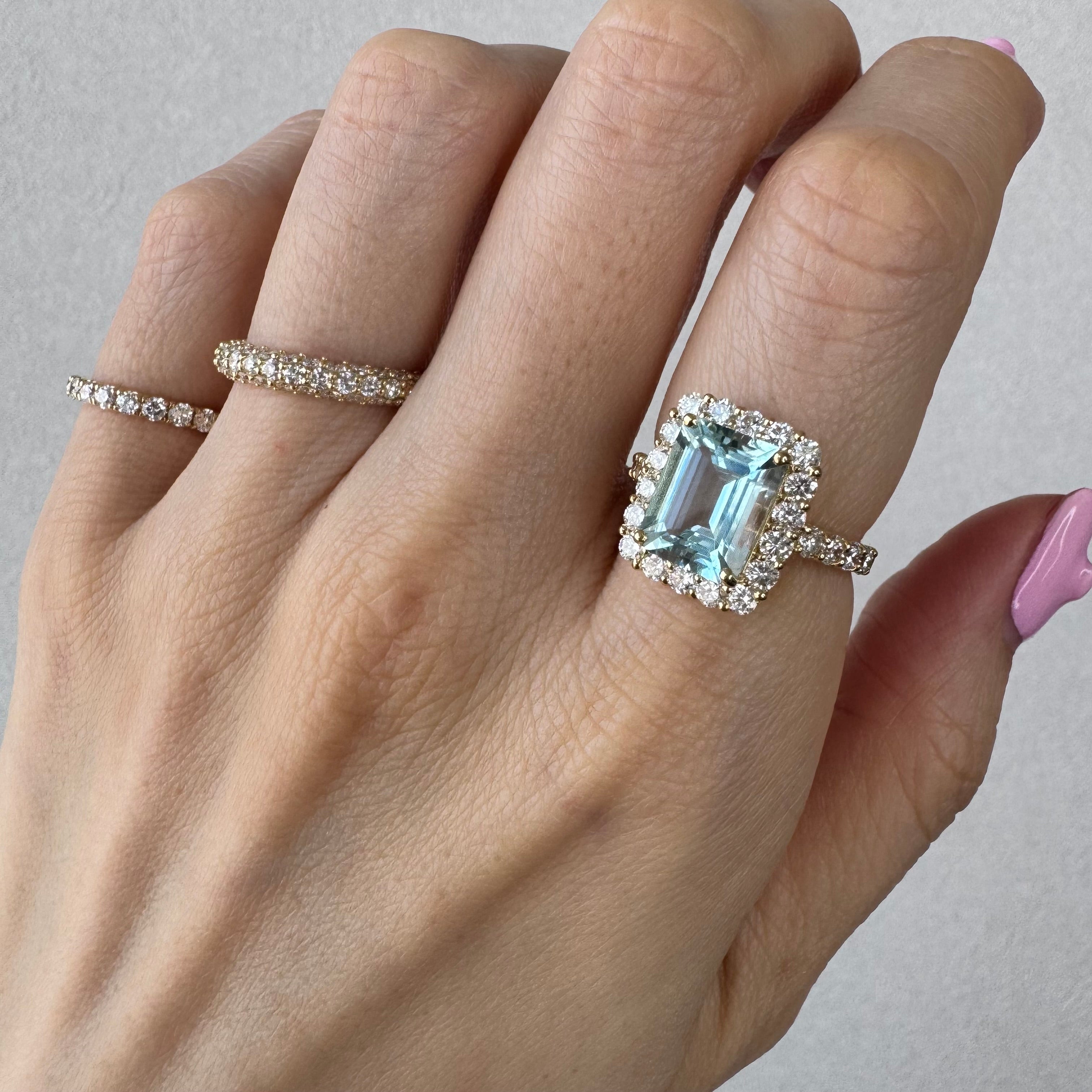 ［湖のドレス］リング アクアマリン