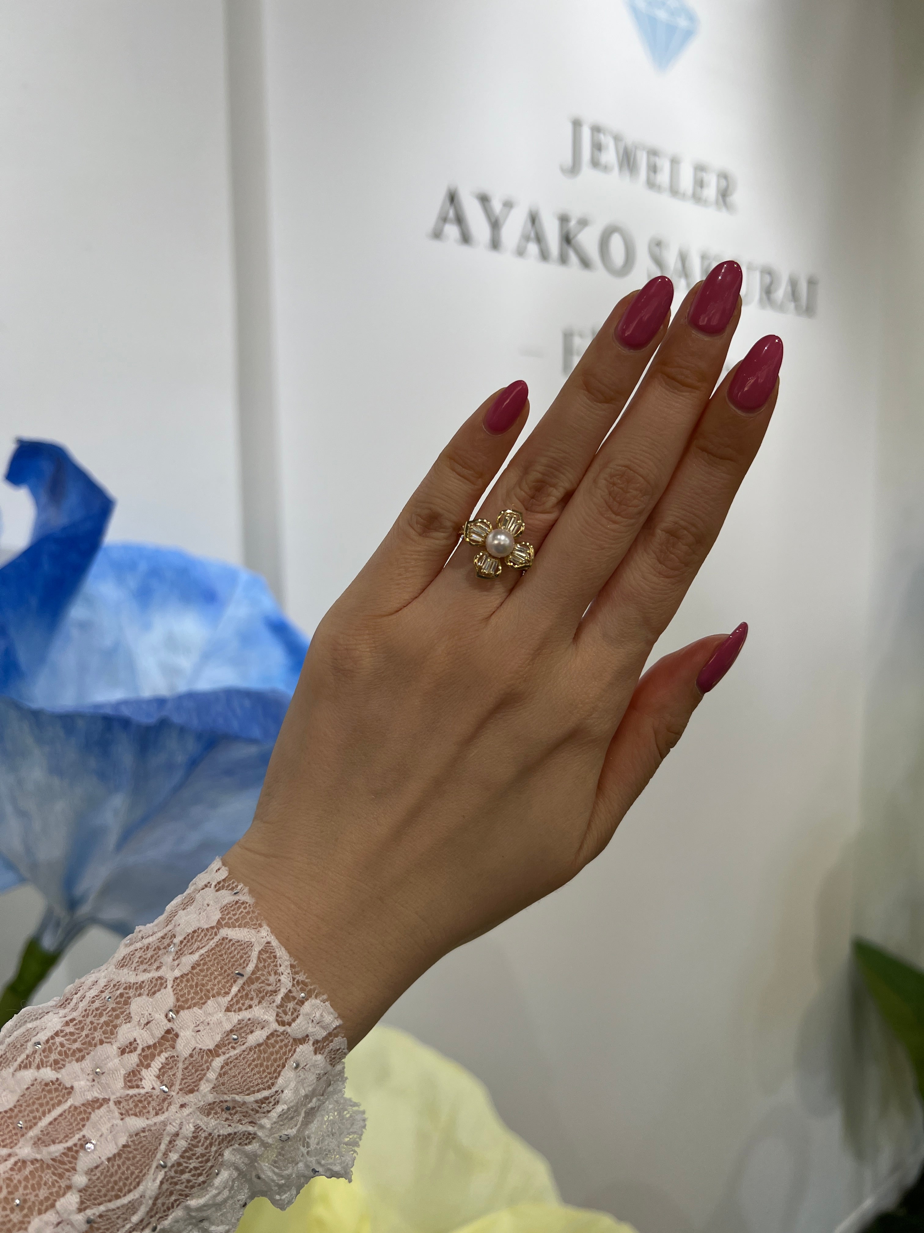 ［ポプリン］リング あこや6ミリ