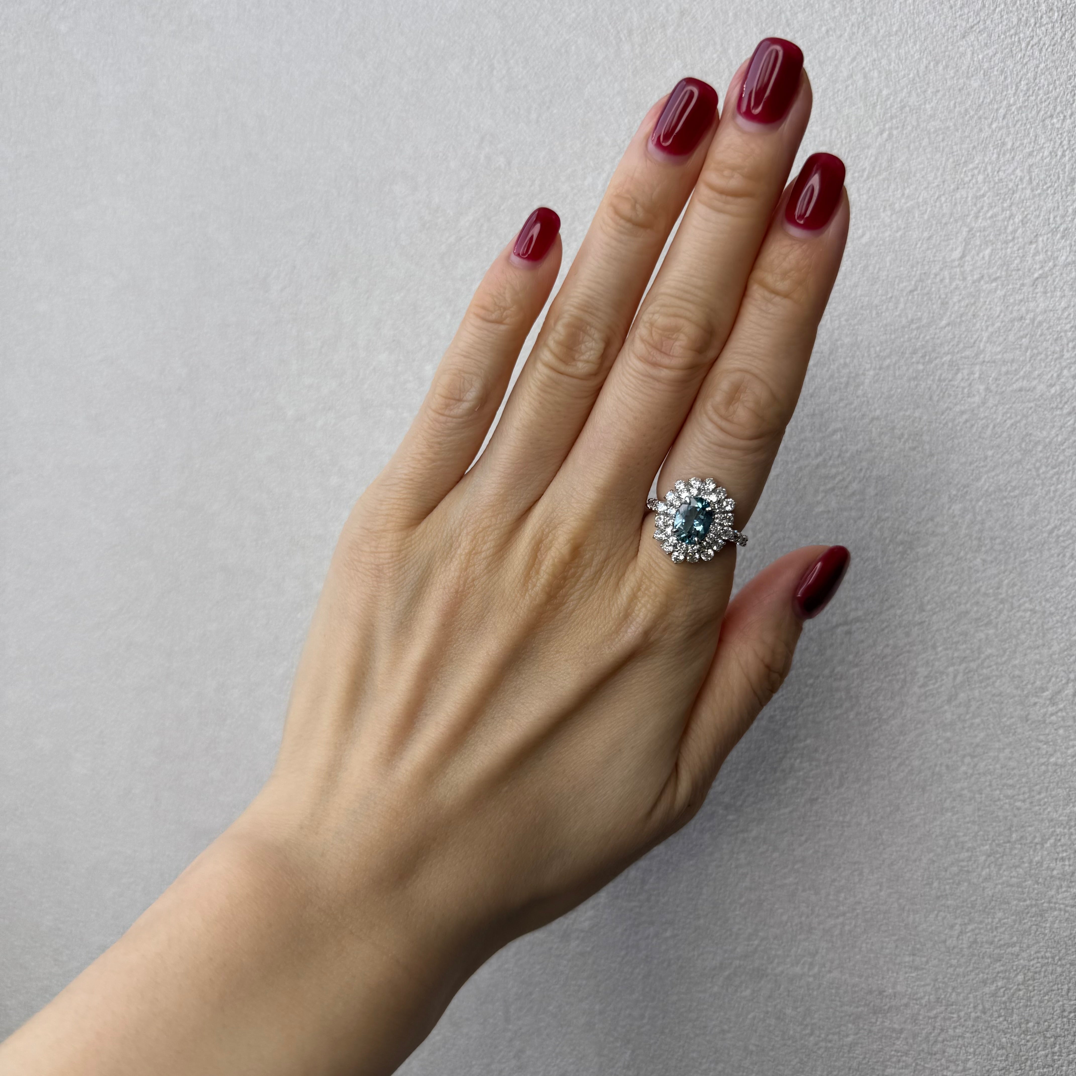 173［一点物］リング アクアマリン 1.4ct OV PT