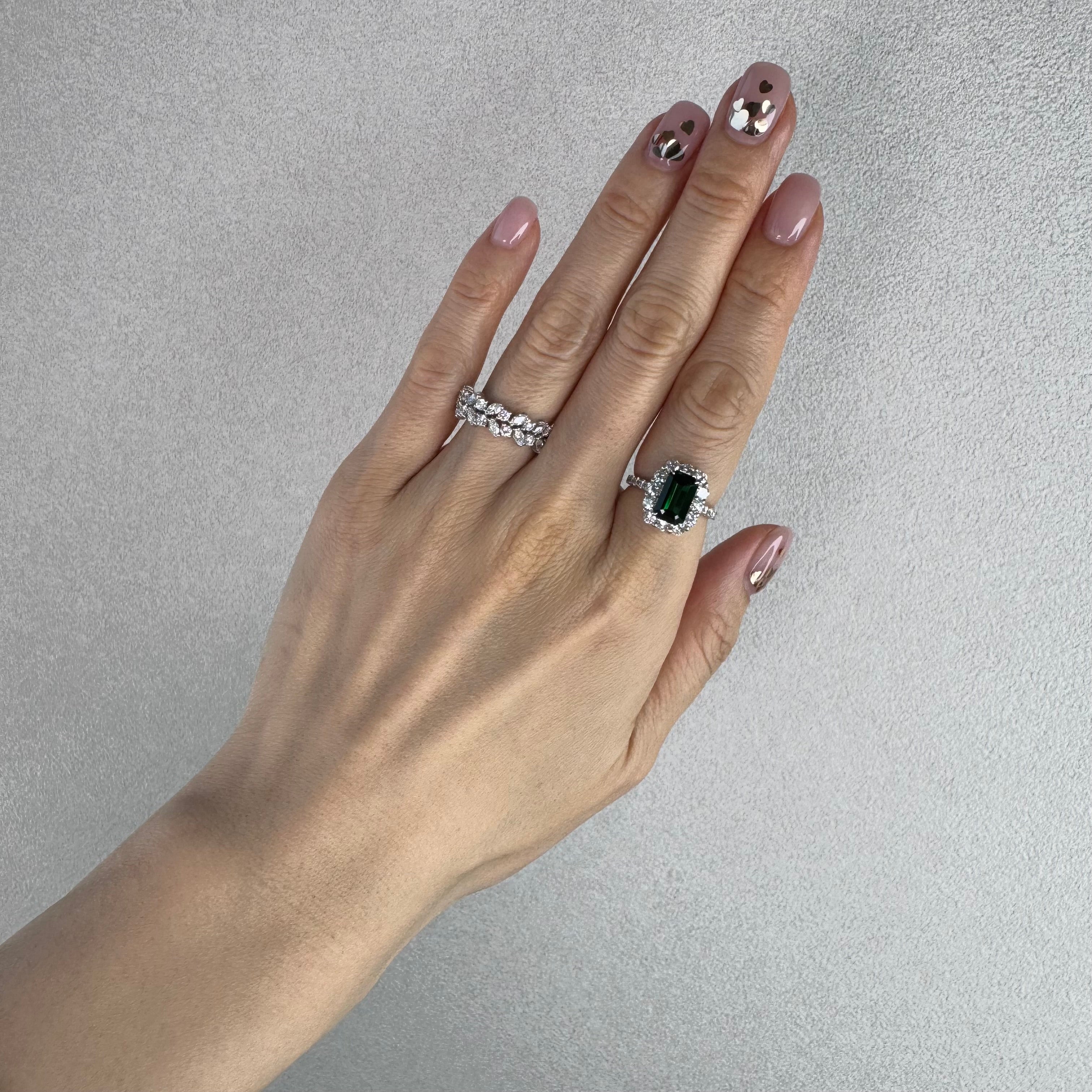 74［一点物］リング  グリーンガーネット0.5ct QS PT