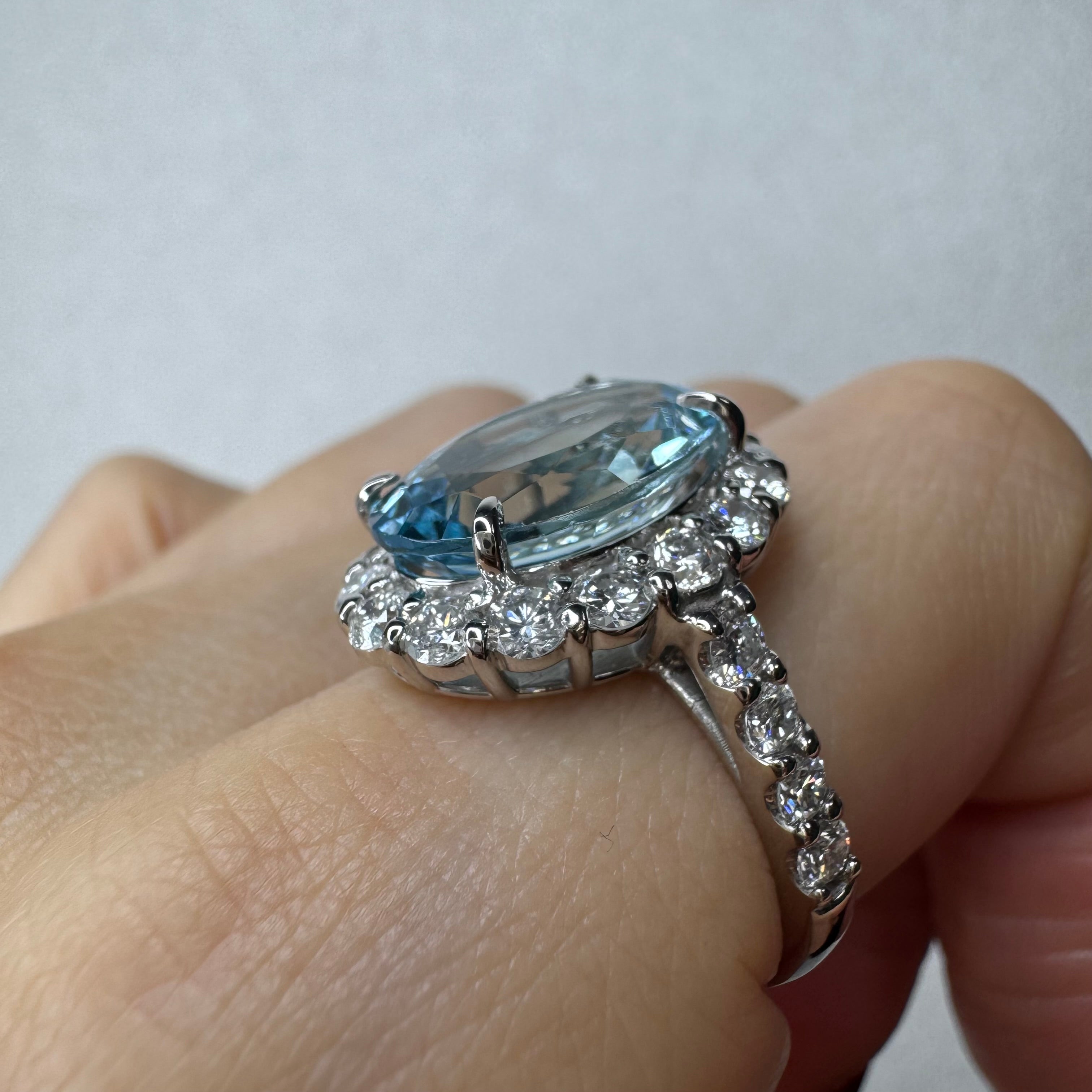 175［一点物］リング アクアマリン 6ct前後 OV PT