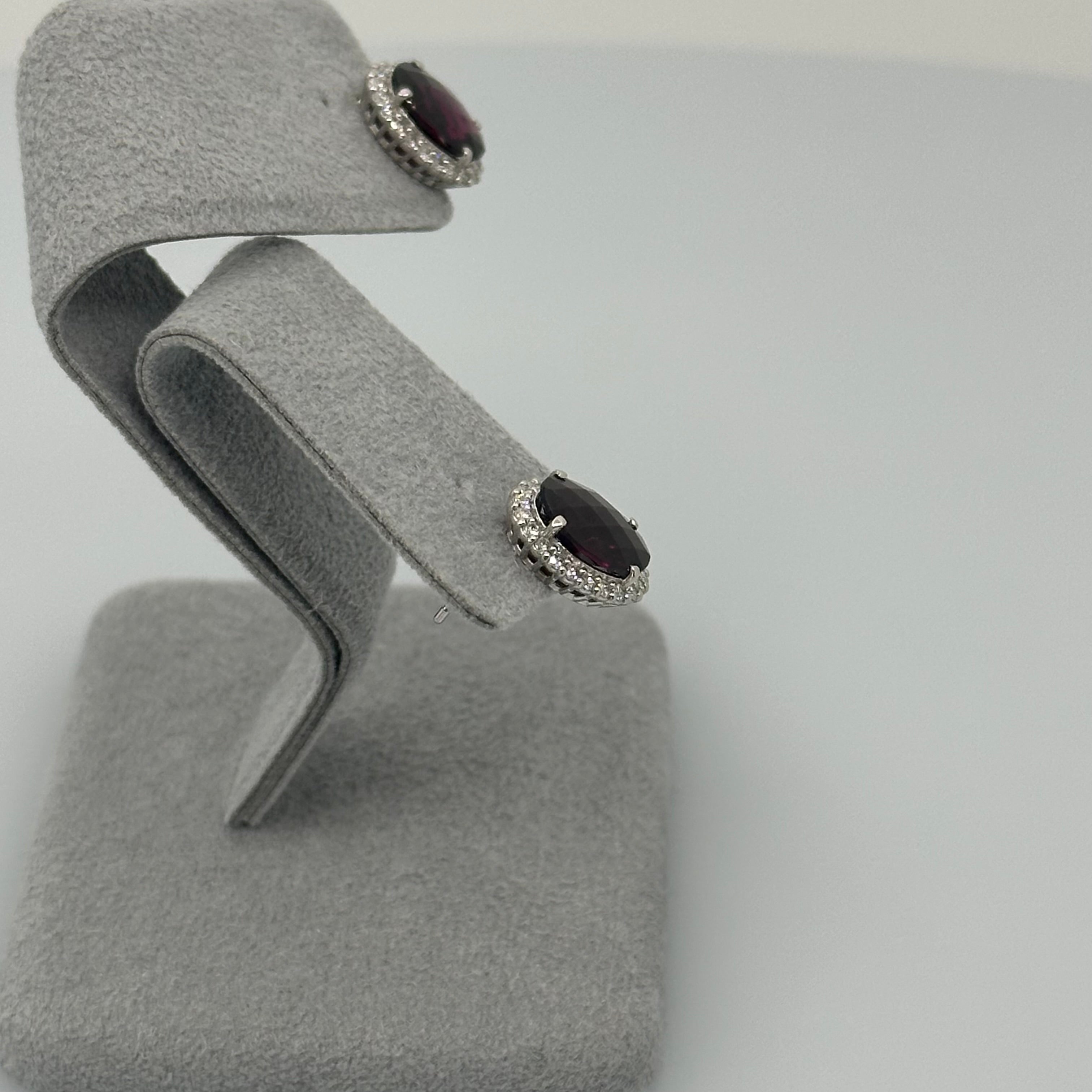 412［一点物］ピアス ロードライトガーネット 2.9ct×2