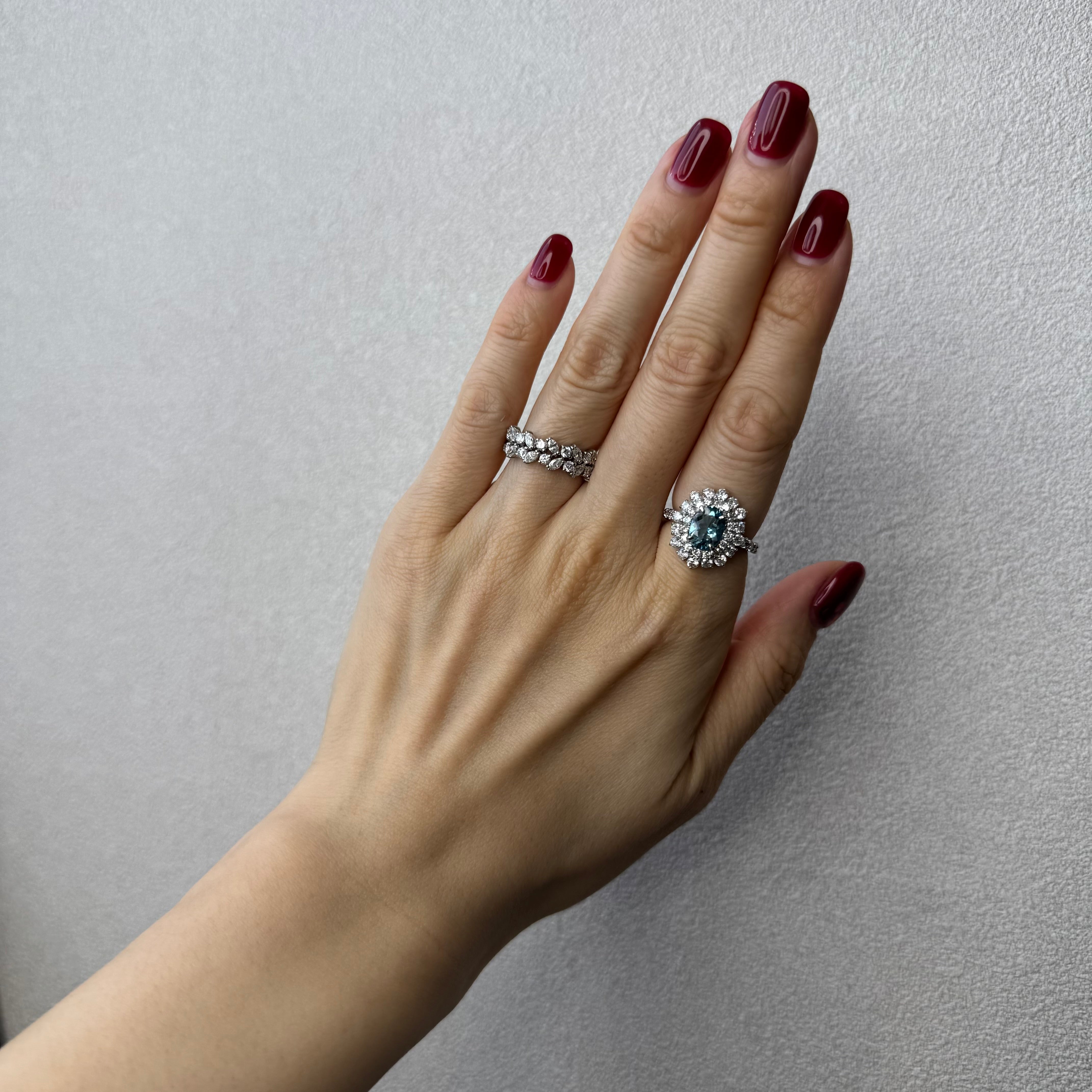 173［一点物］リング アクアマリン 1.4ct OV PT