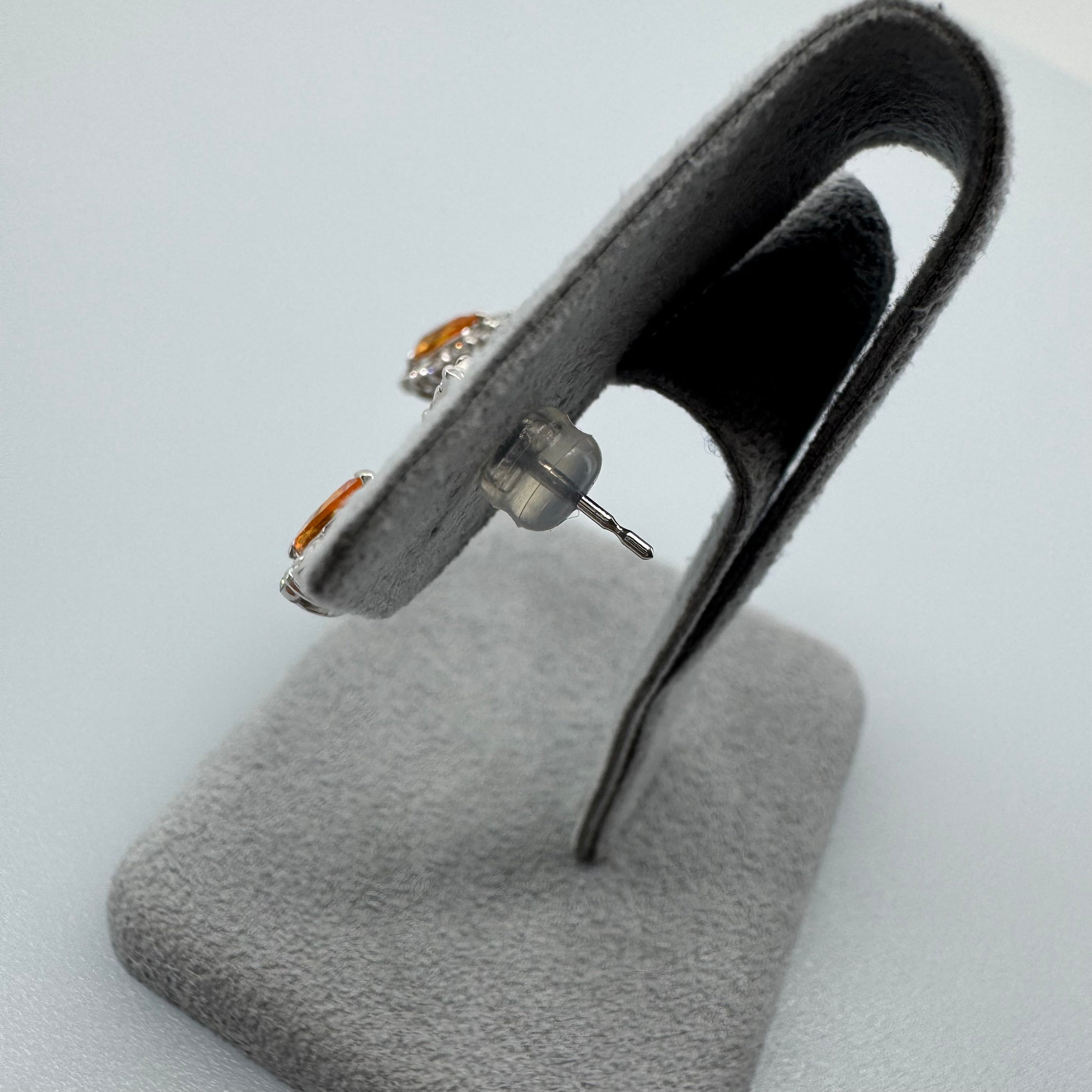 428［一点物］ピアス マンダリンガーネット 1.7ct PS