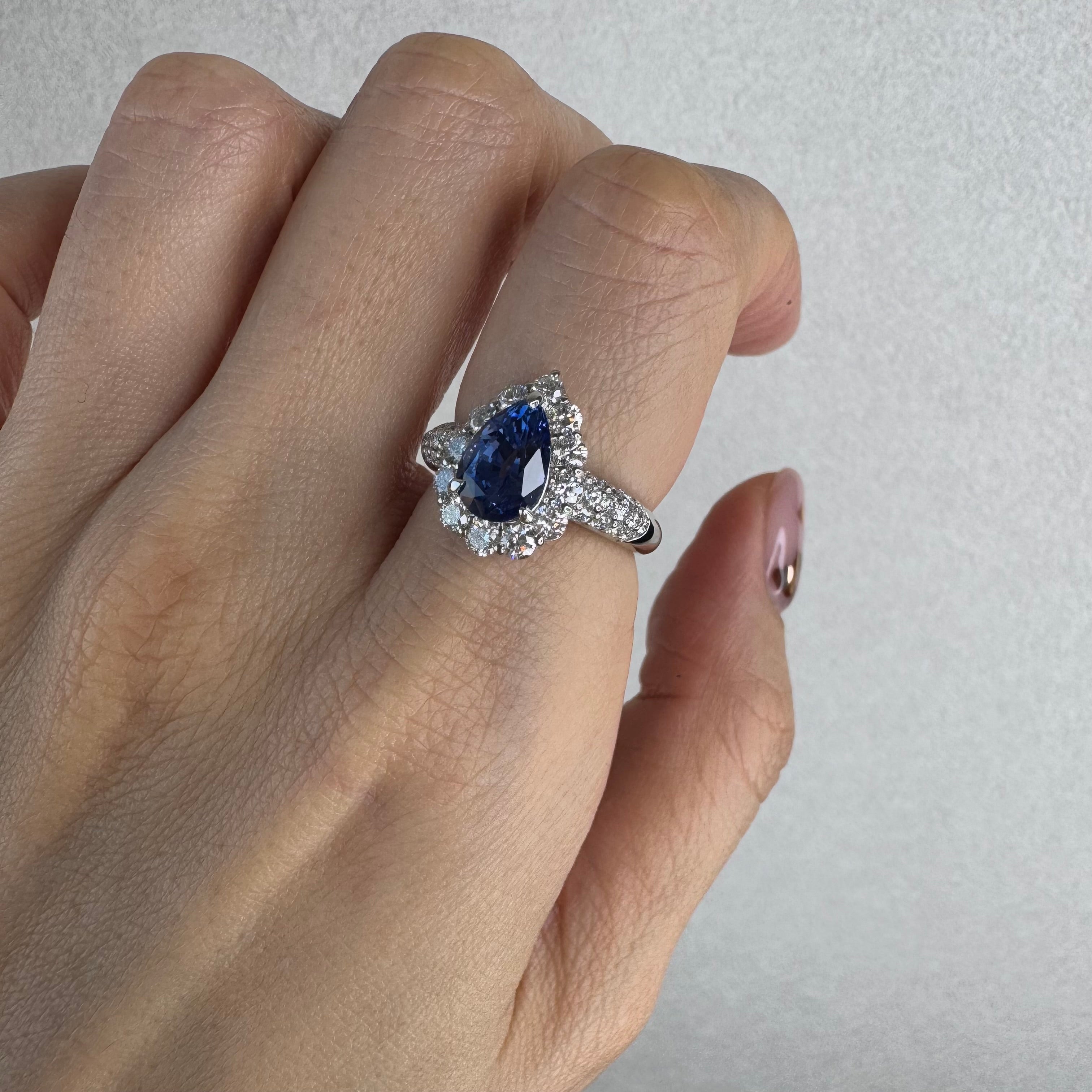 123［一点物］リング ブルーサファイア 2.2ct PS PT