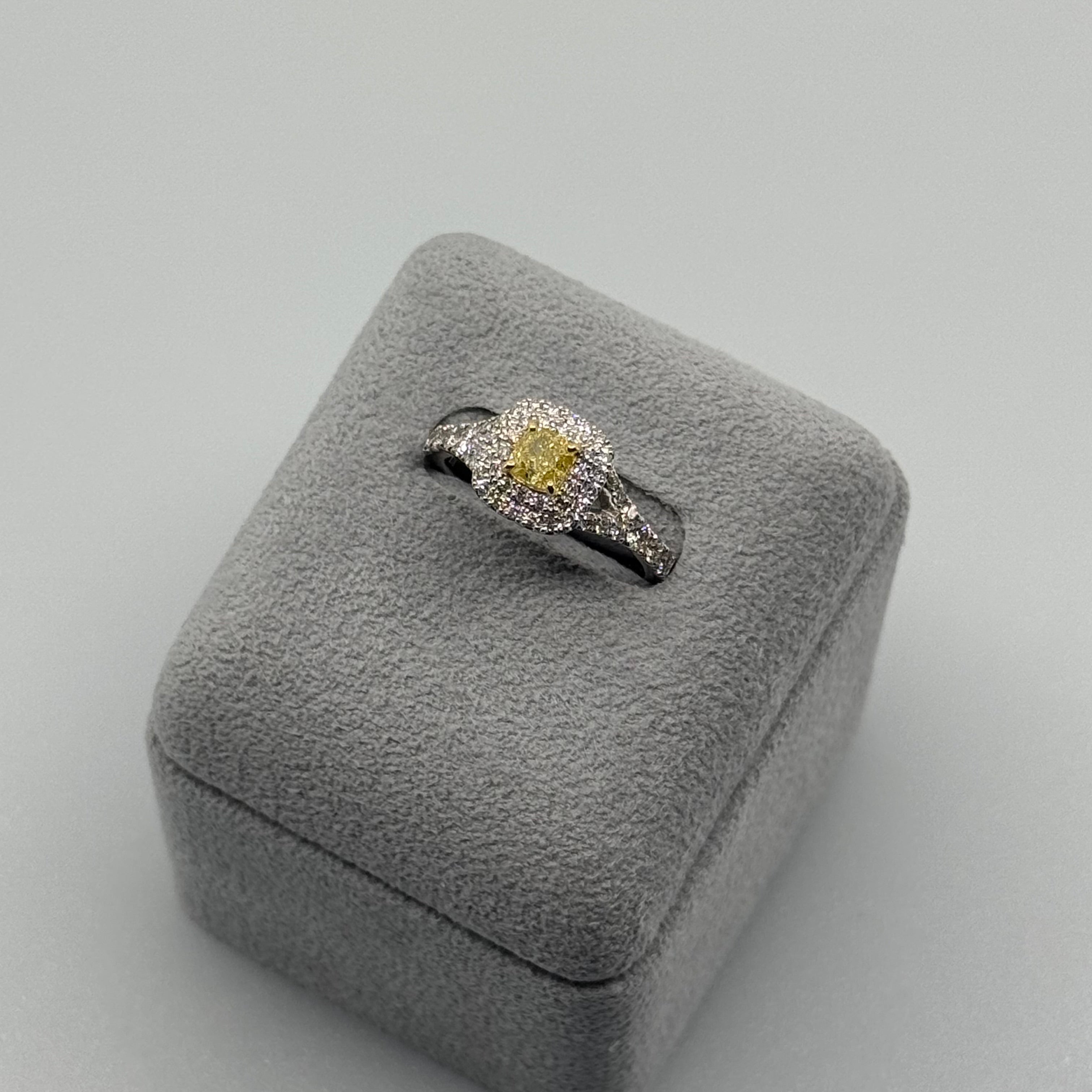 ［一点物］リング イエローダイヤ 0.5ct SQ PT K18YG