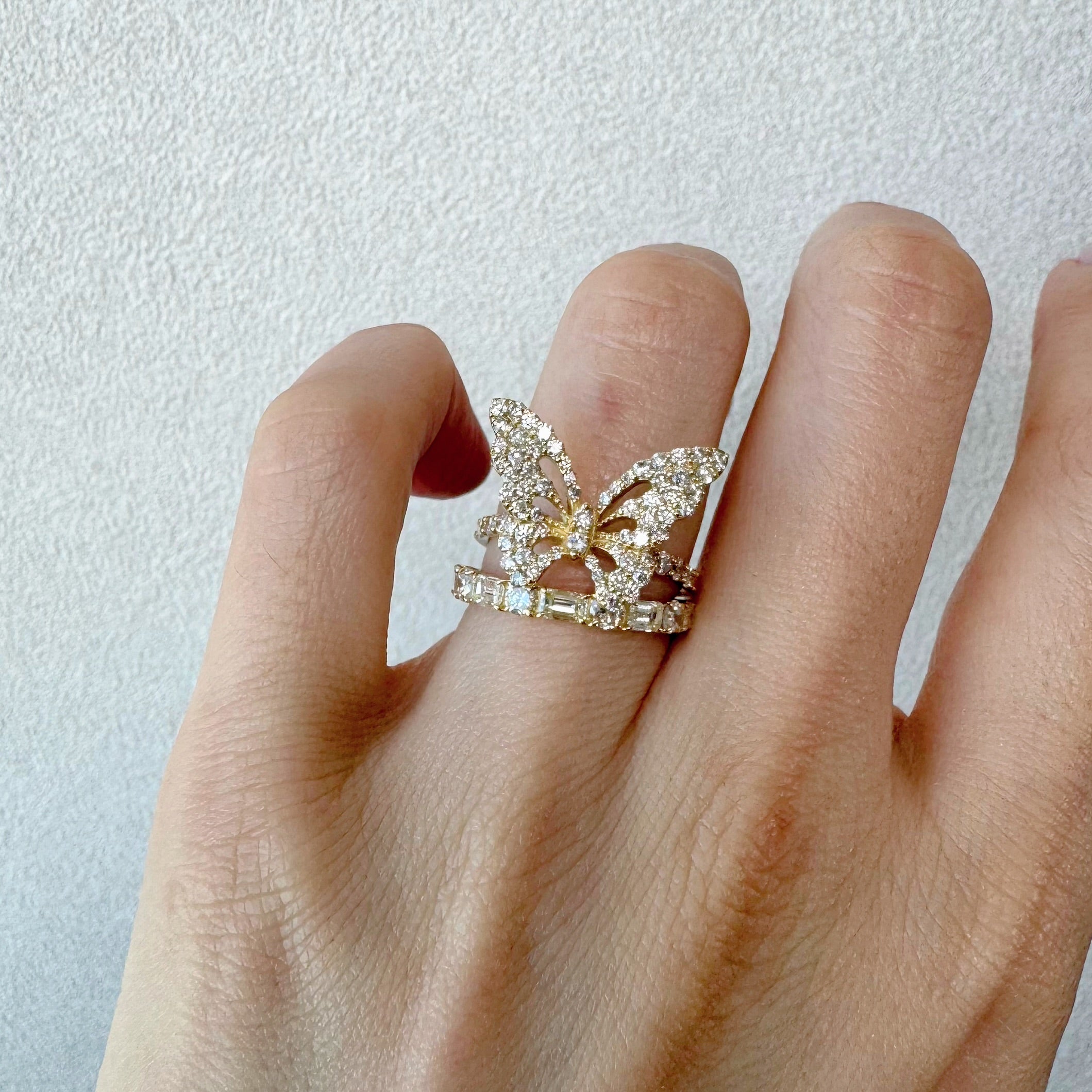 [ノンシャラン］リング ダイヤ 0.8ct RO BG PT K18YG