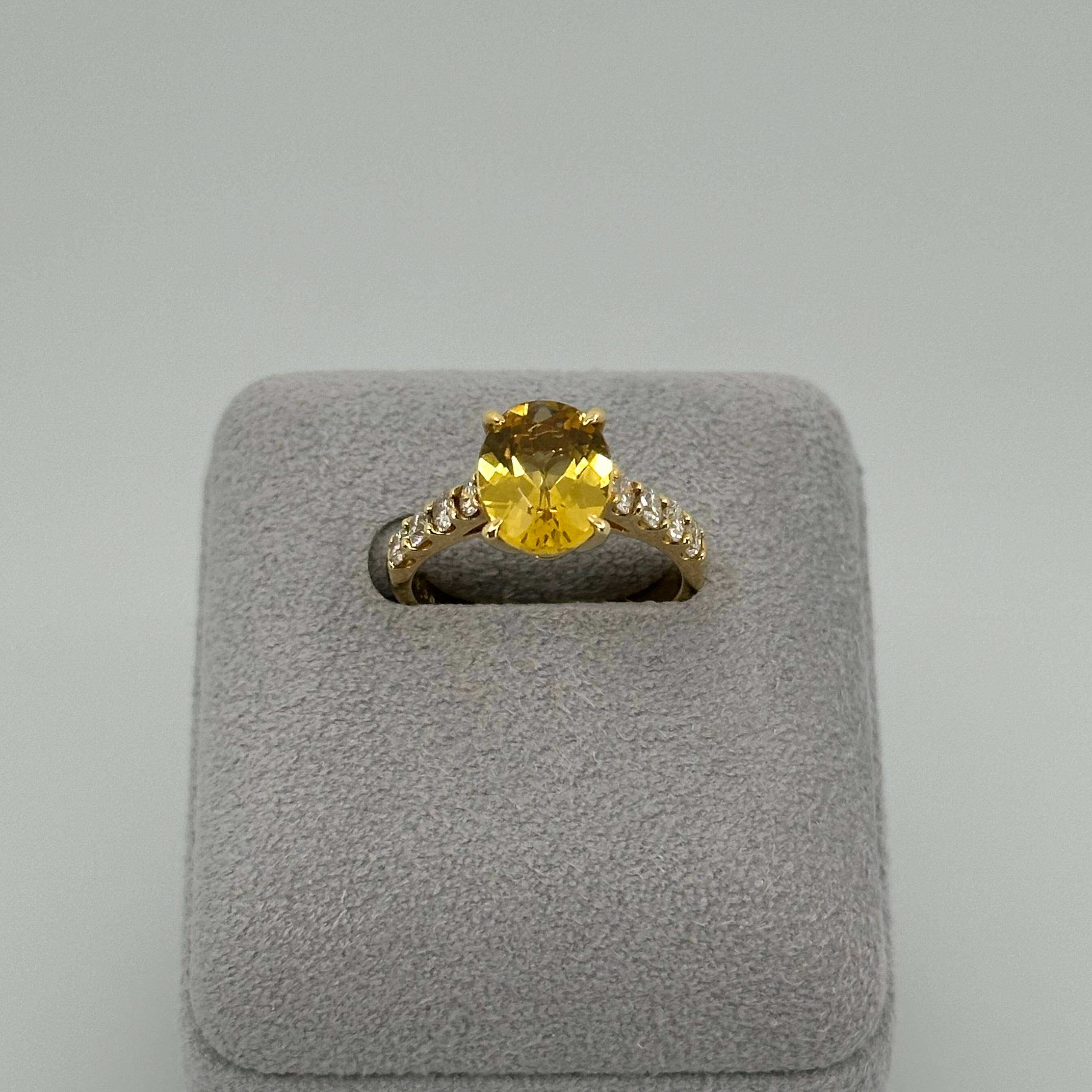 ［一点物］リング  イエローベリル  2.3ct   YG/PT