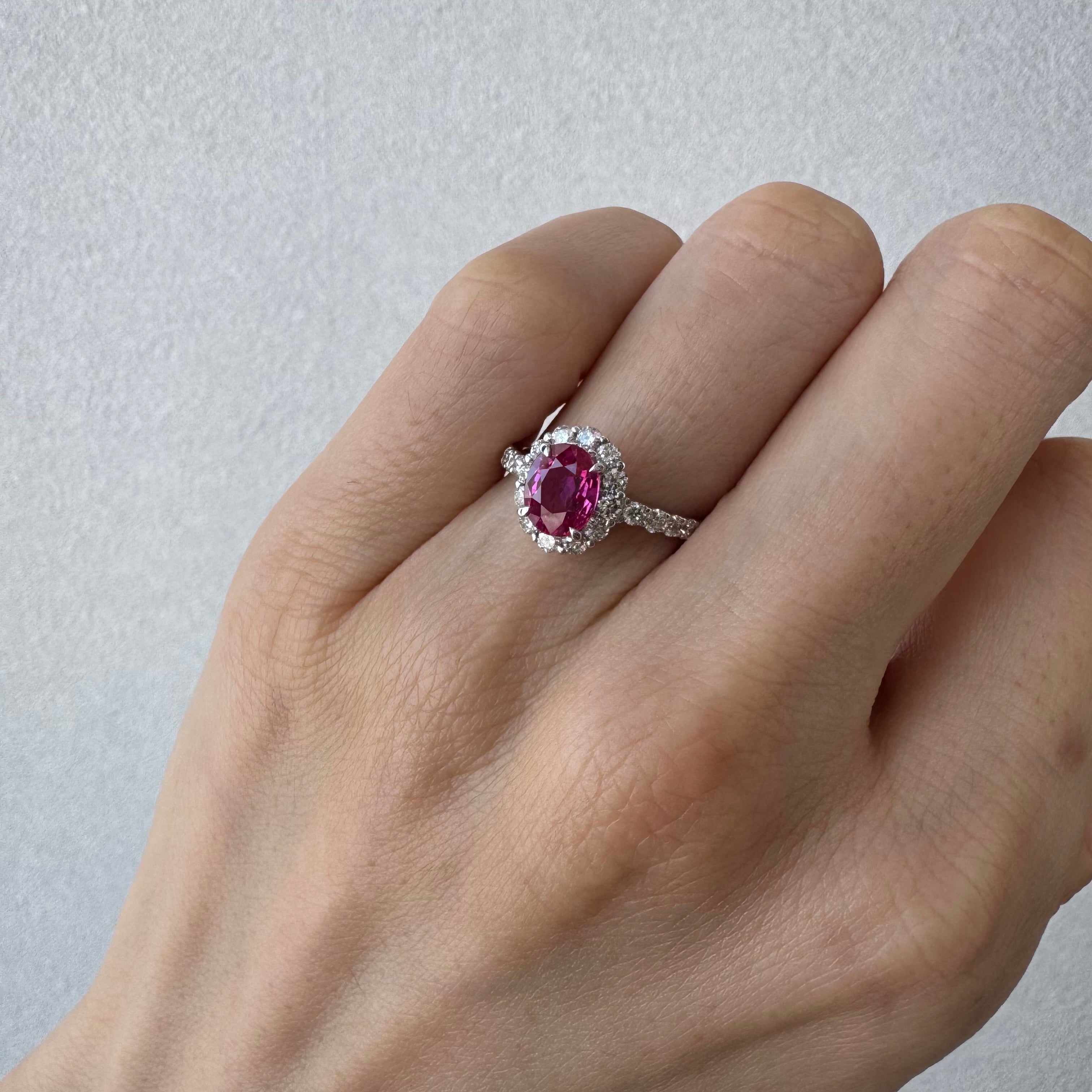 93［一点物］リング  ルビー 1ct OV PT