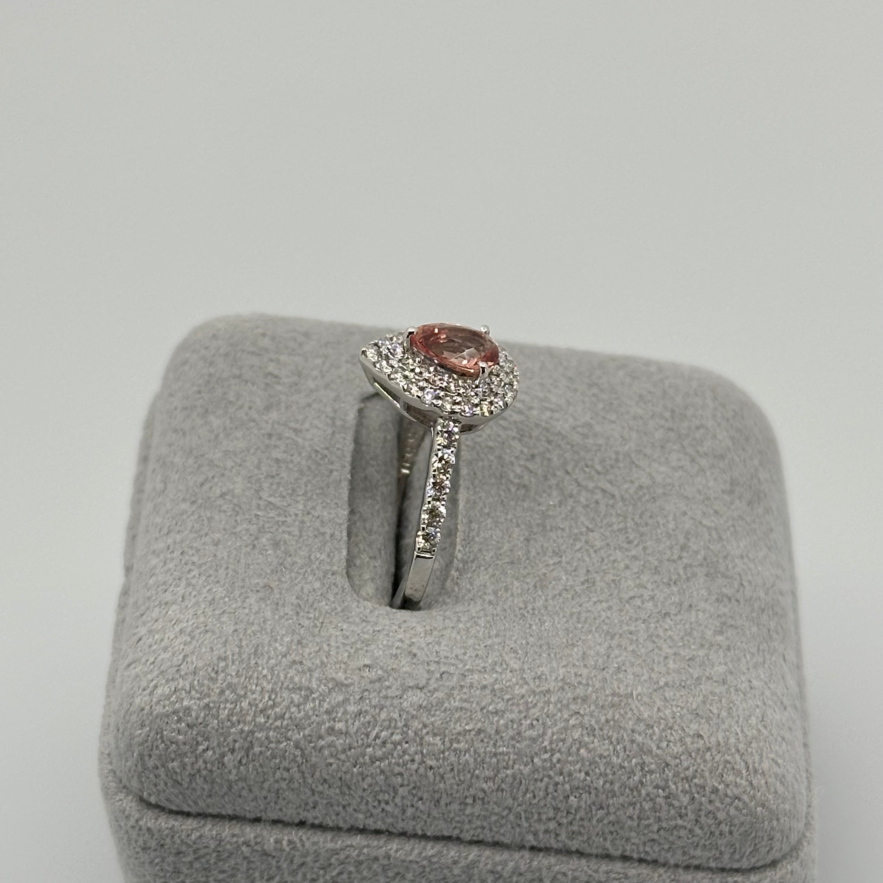 132［一点物］リング パパラチアサファイア 0.5ct PS PT