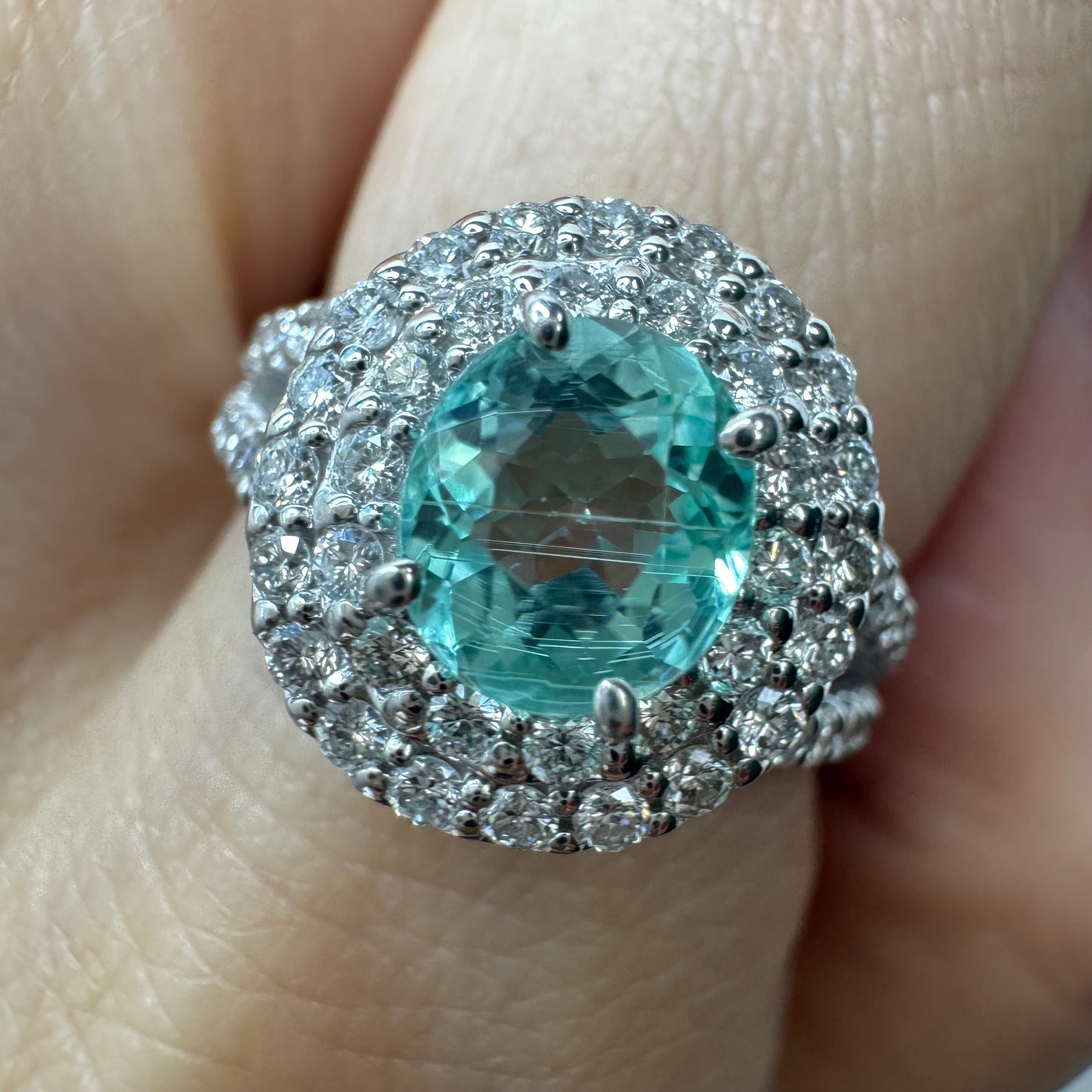 162［一点物］リング パライバトルマリン 0.7ct前後 OV PT