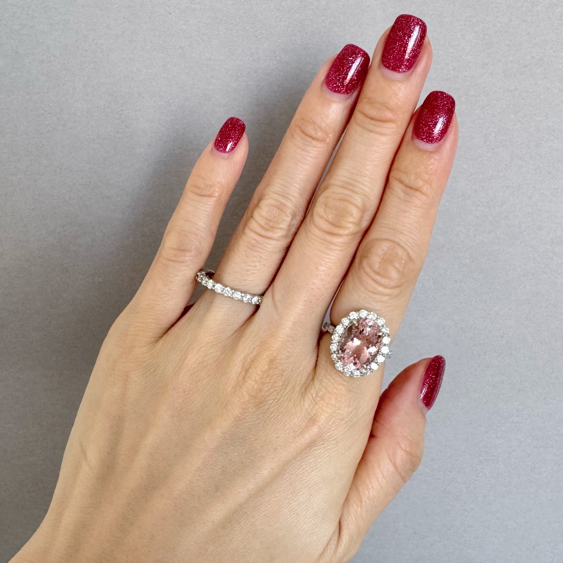 146［一点物］リング モルガナイト 中石5.3ct OV PT