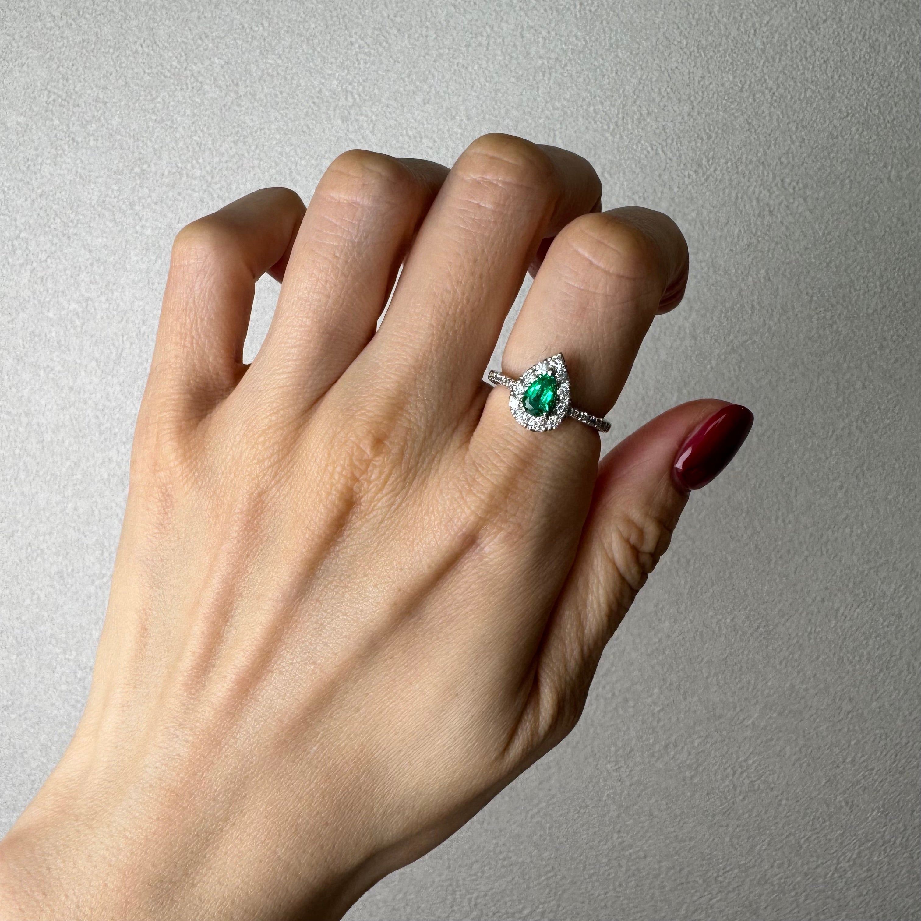 48［一点物］リング エメラルド 0.4ct前後 PS PT