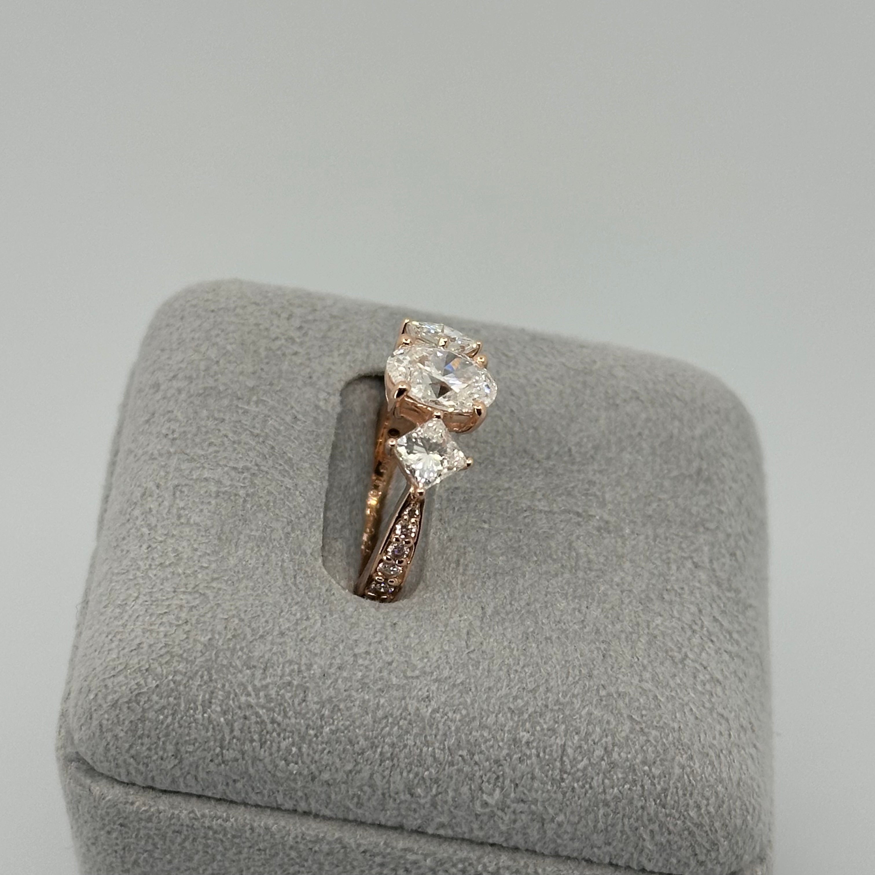 [フロレリゾン］リング ダイヤ/ミントガーネット/タンザナイト