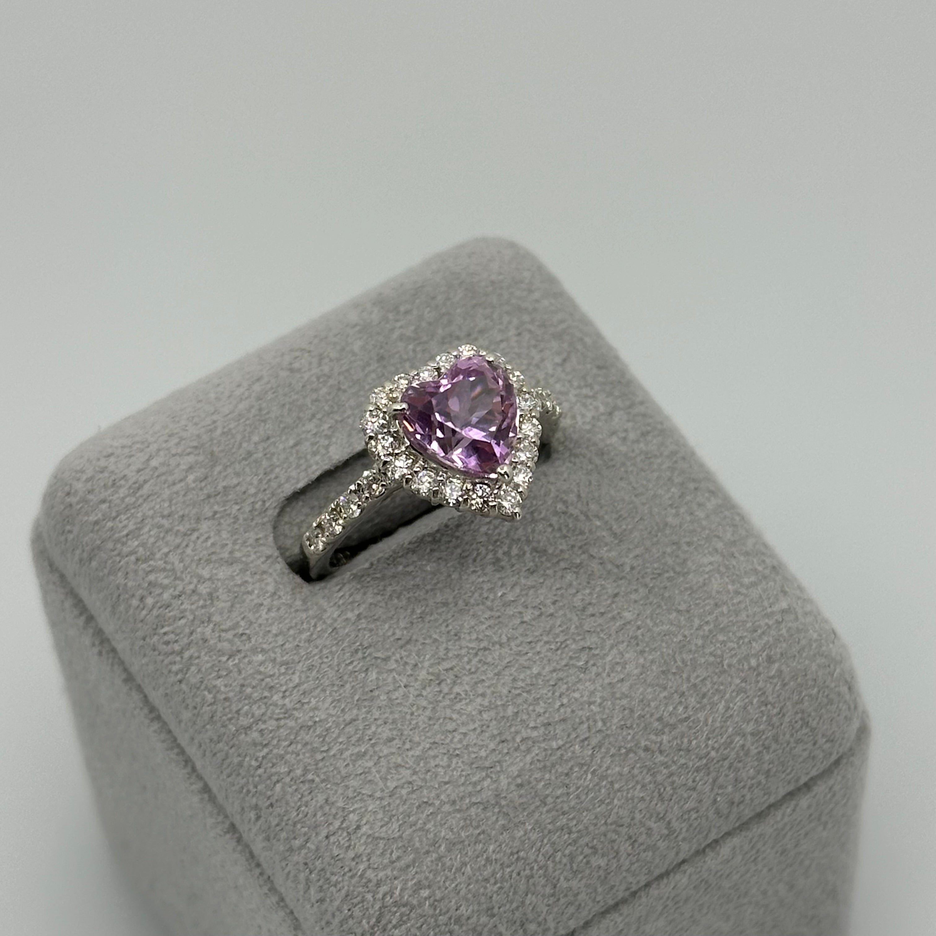 ［一点物/ライラック］リング クンツァイト 2ct HS PT