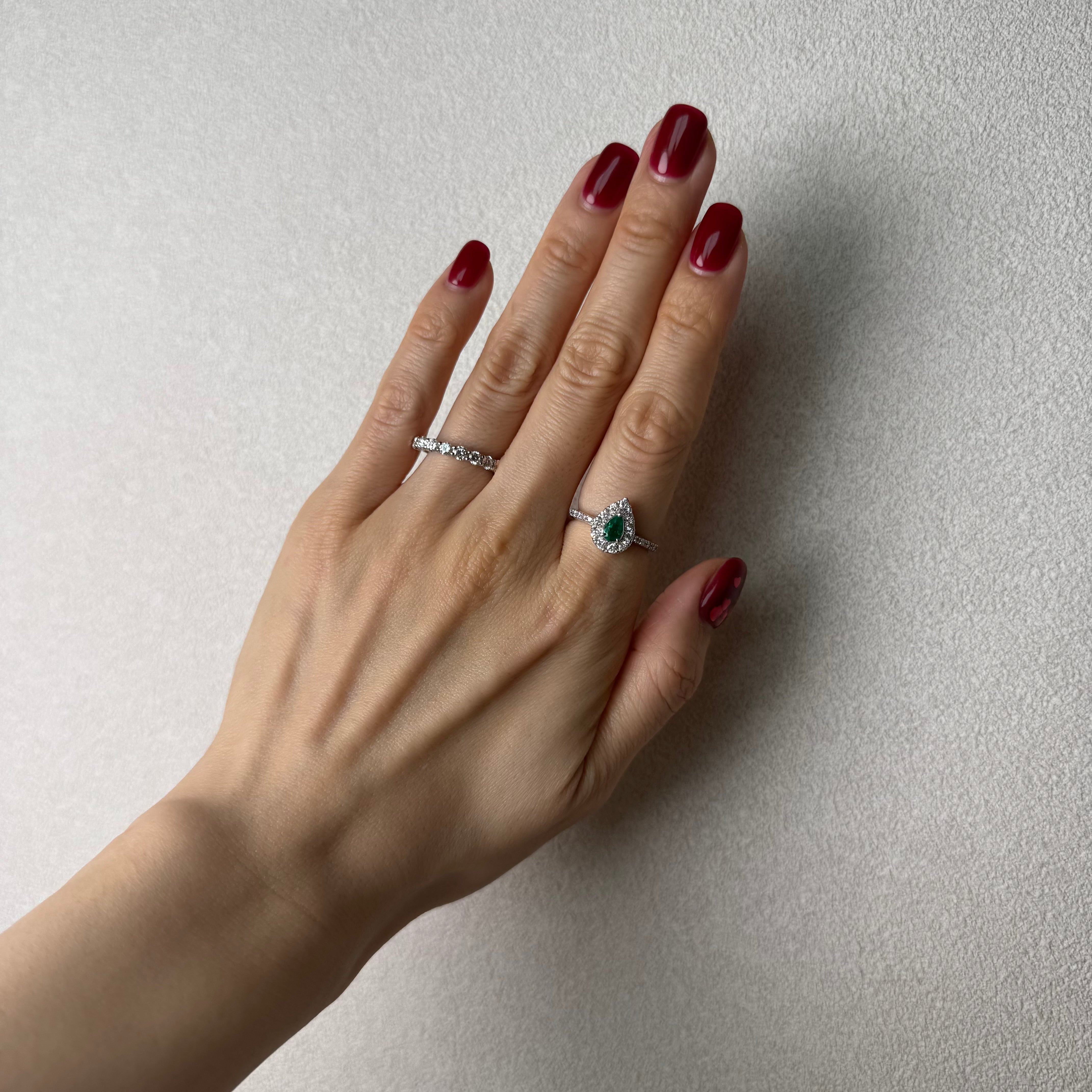 49［一点物］リング エメラルド 0.3ct前後 PS PT