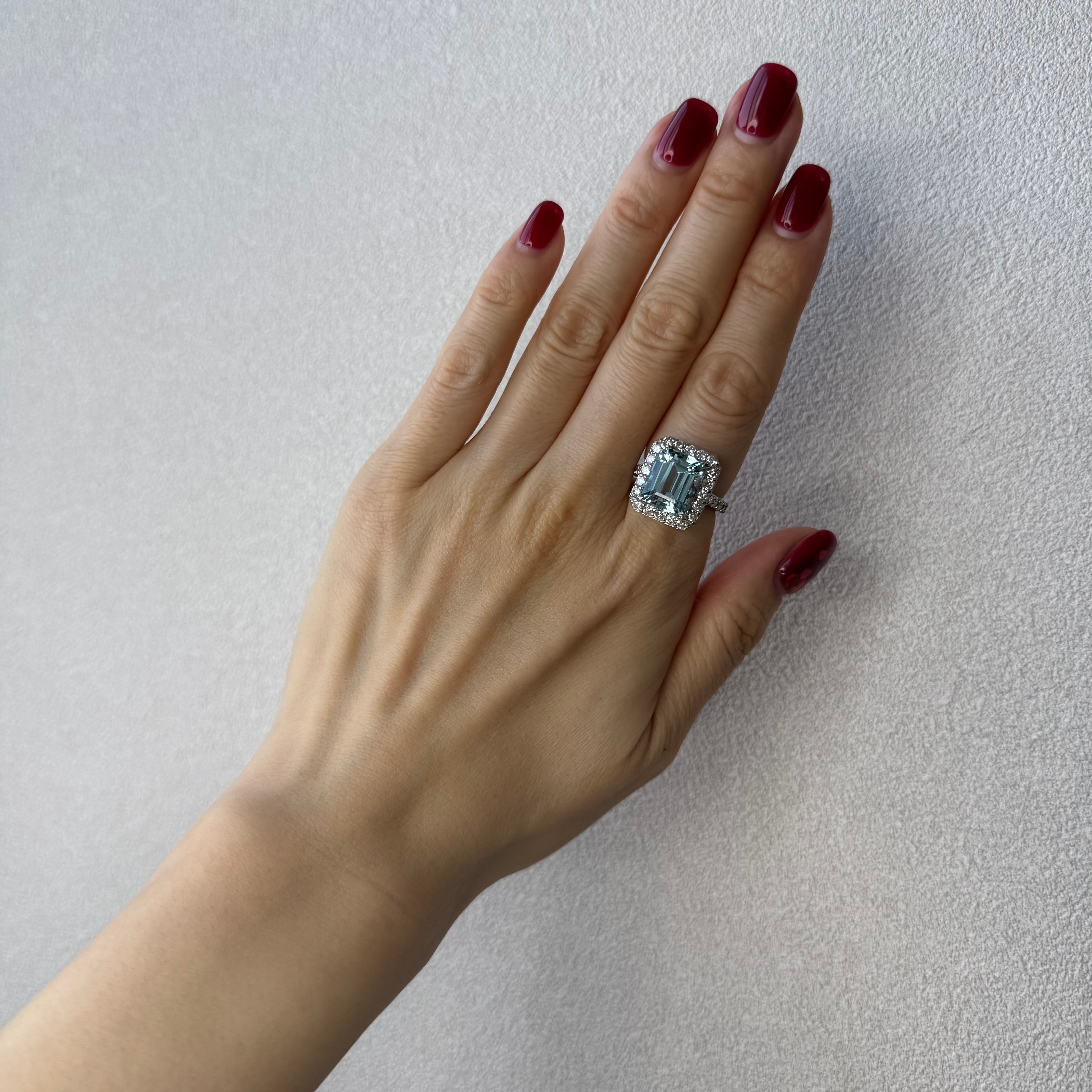 178［一点物］リング アクアマリン 6.6ct SQ PT