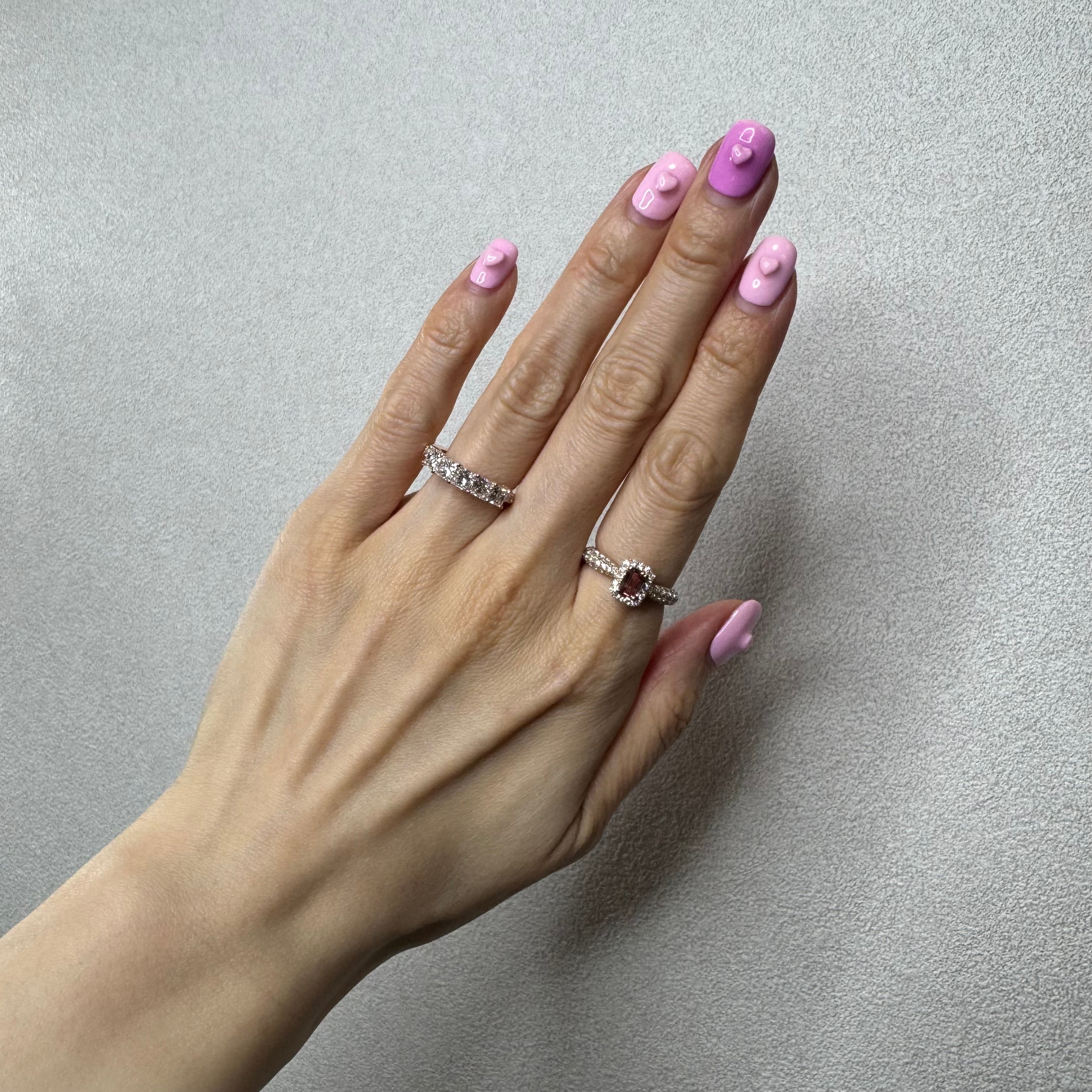 ［パリの小路］リング パパラチアサファイア 0.4ctUP SQ K18PG