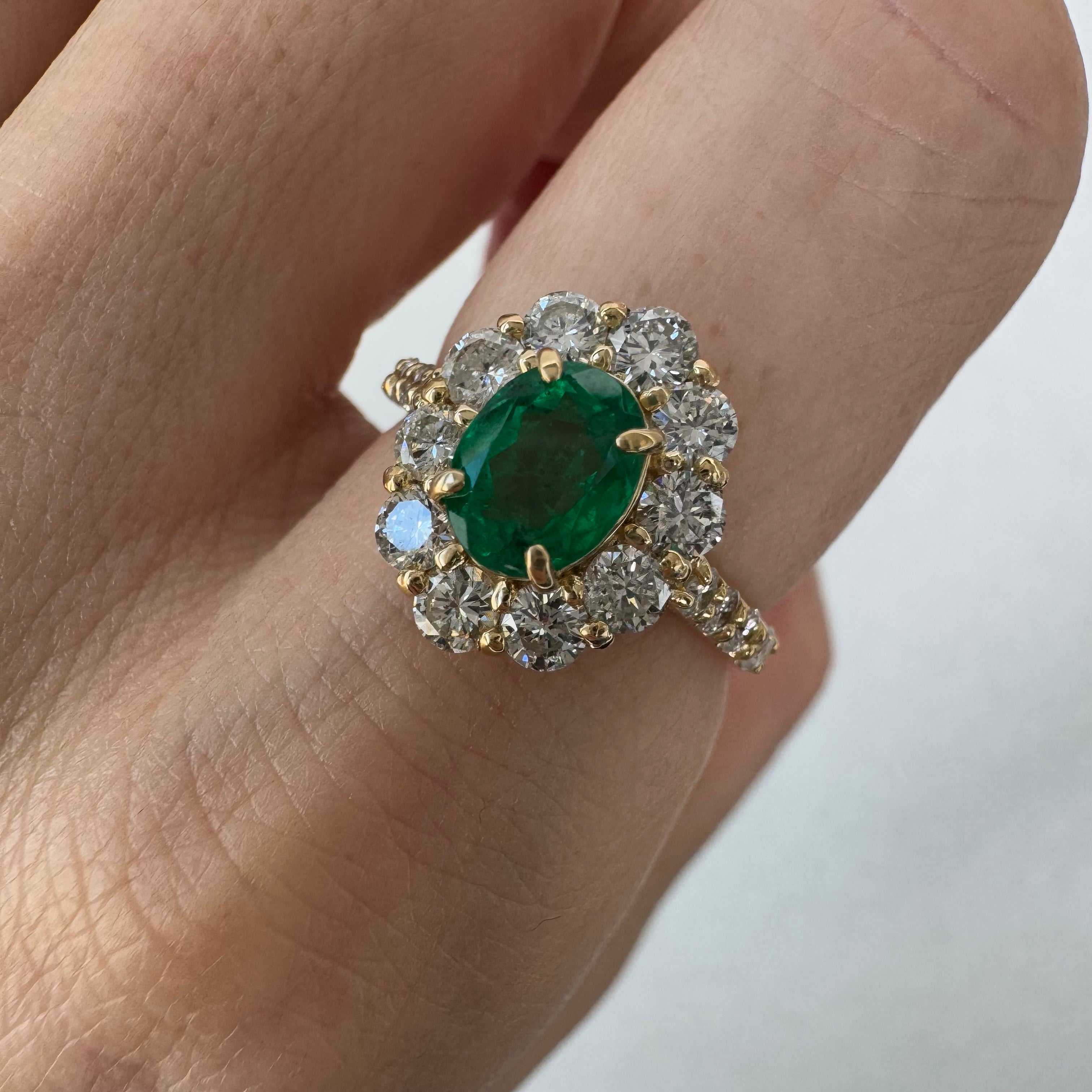 42［一点物］リング エメラルド 1ct OV YG