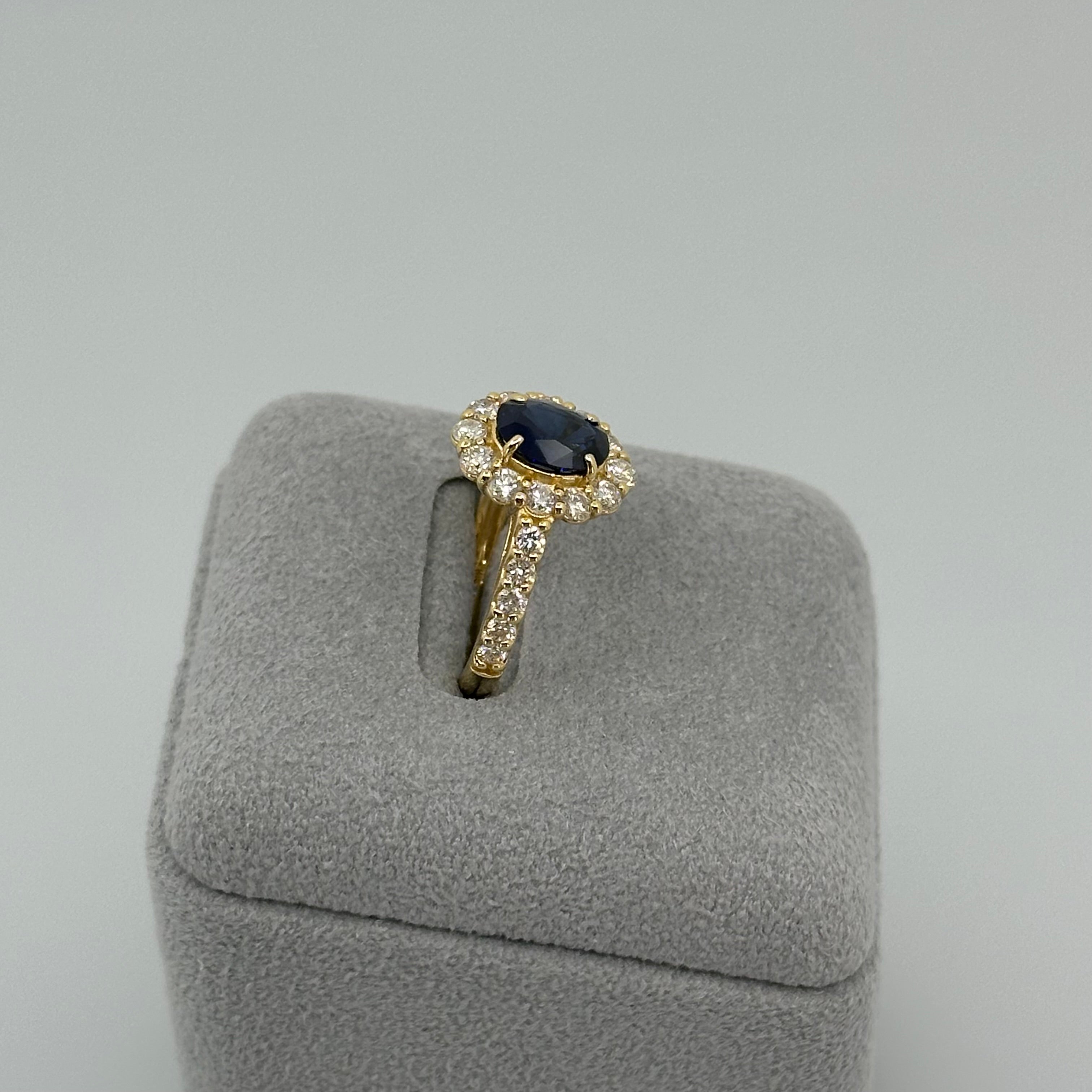 ［一点物］キャサリン妃巻き リング サファイア 1.4ct OV  K18YG