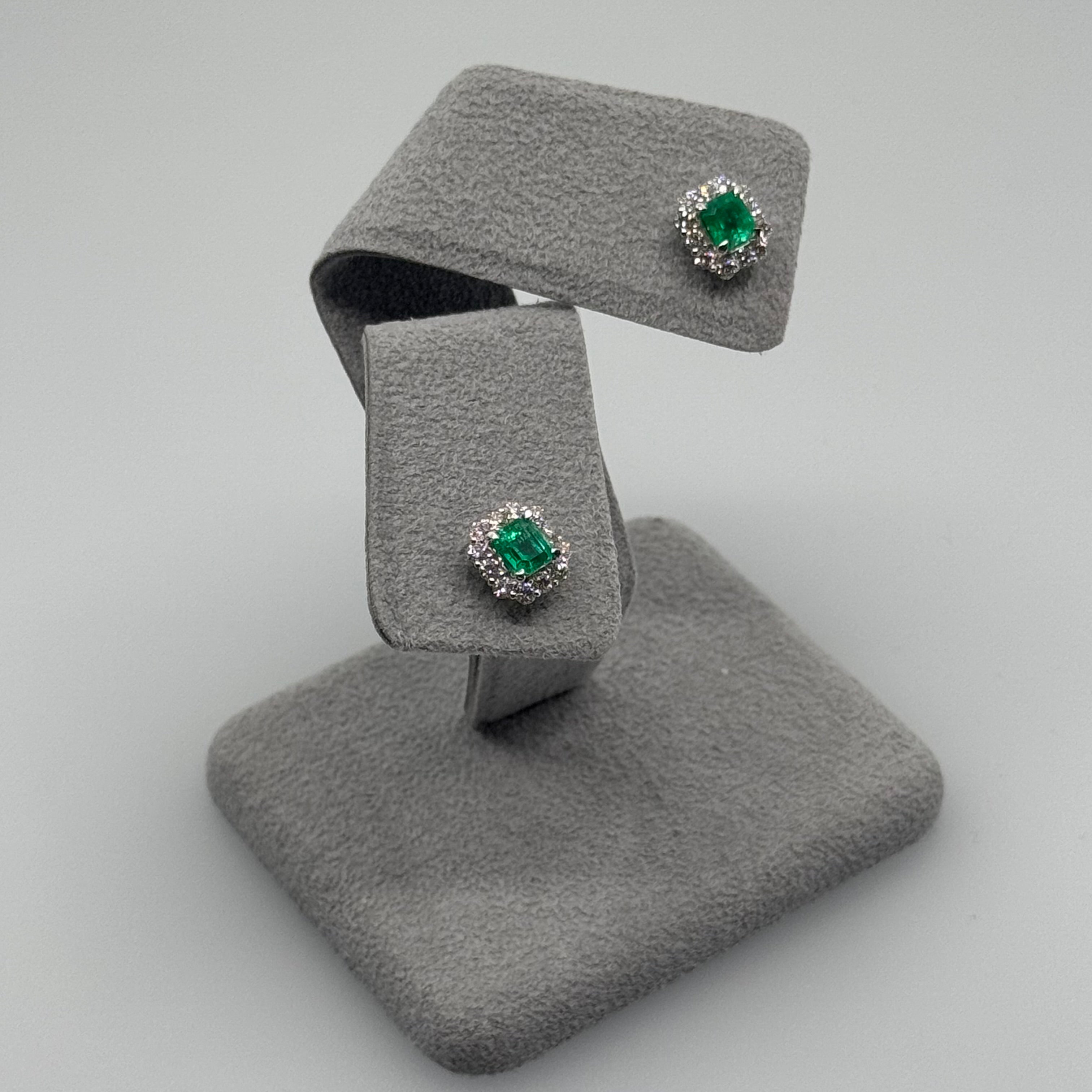 38［一点物/エムロード］ピアス エメラルド 0.5ct×2 SQ PT