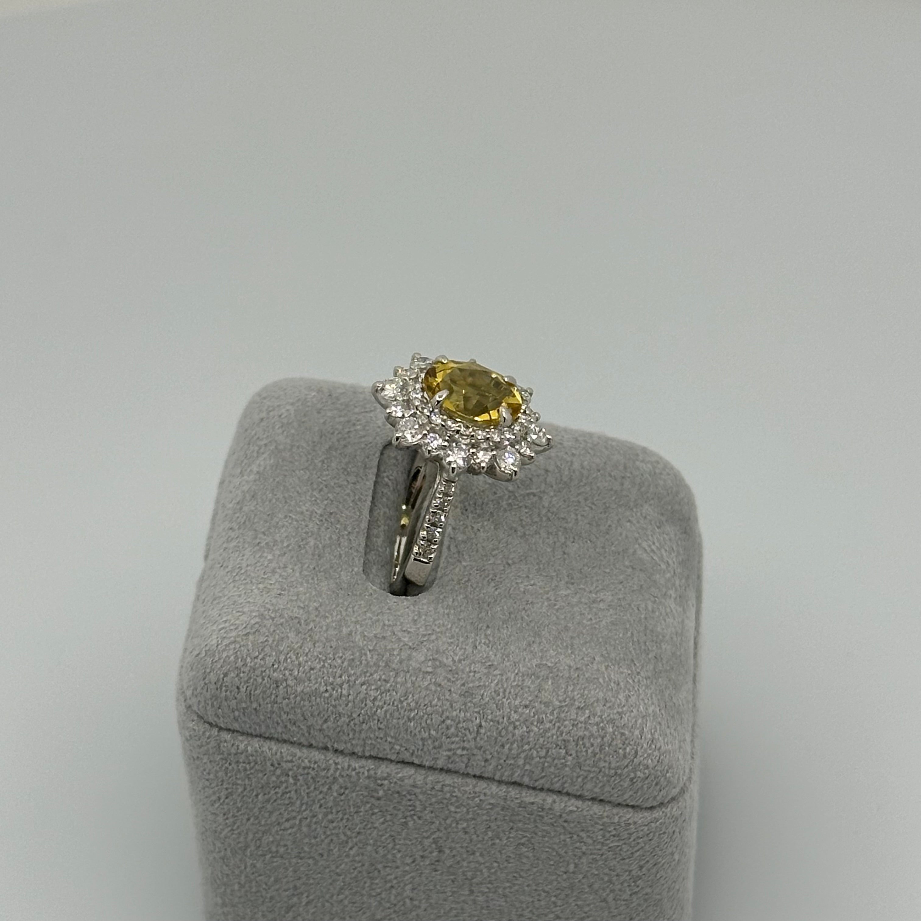 33［一点物］リング イエローベリル 1.8ct前後 OV PT