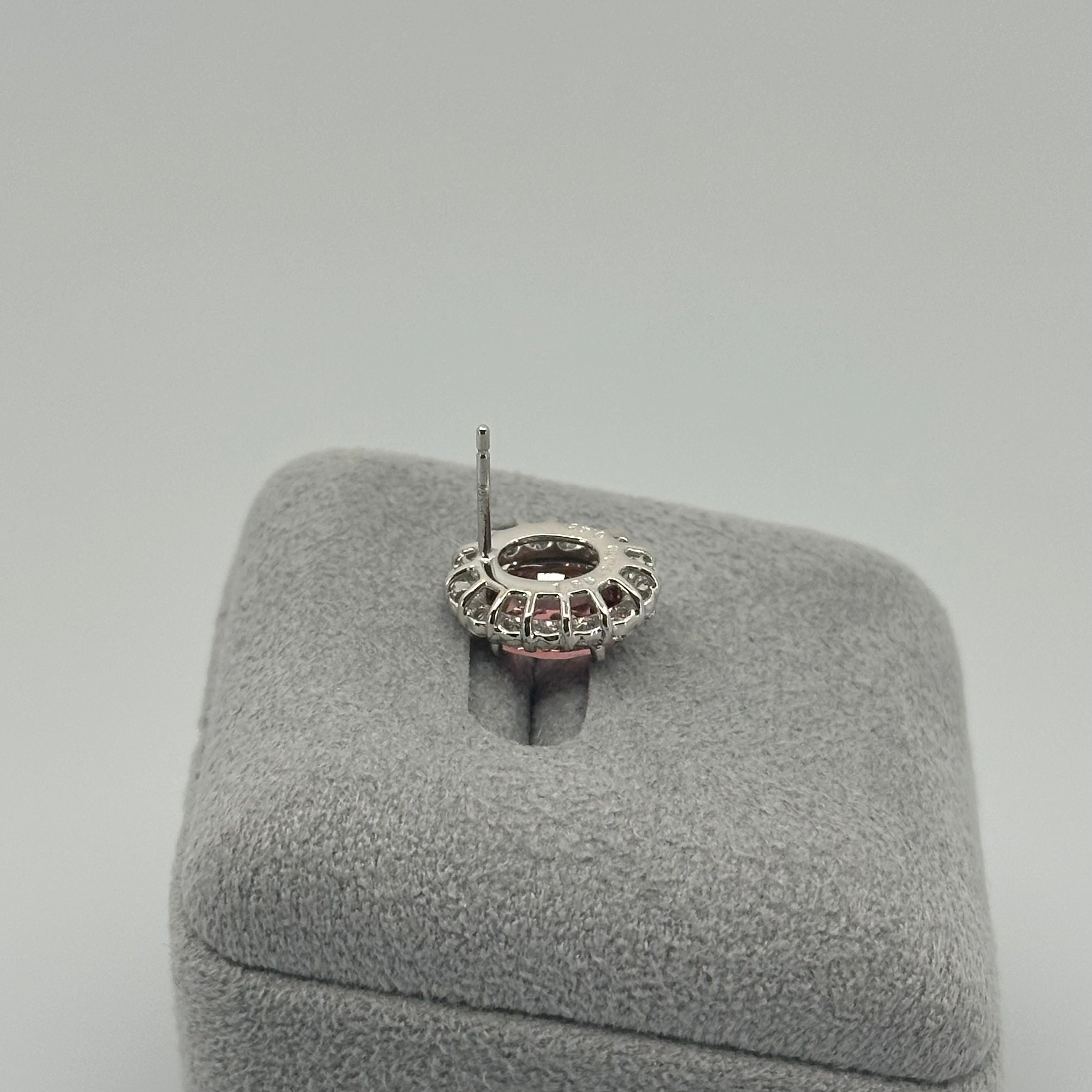 ［キャサリン妃巻き］ピアス ピンクトルマリン 1ctUP×2 OV