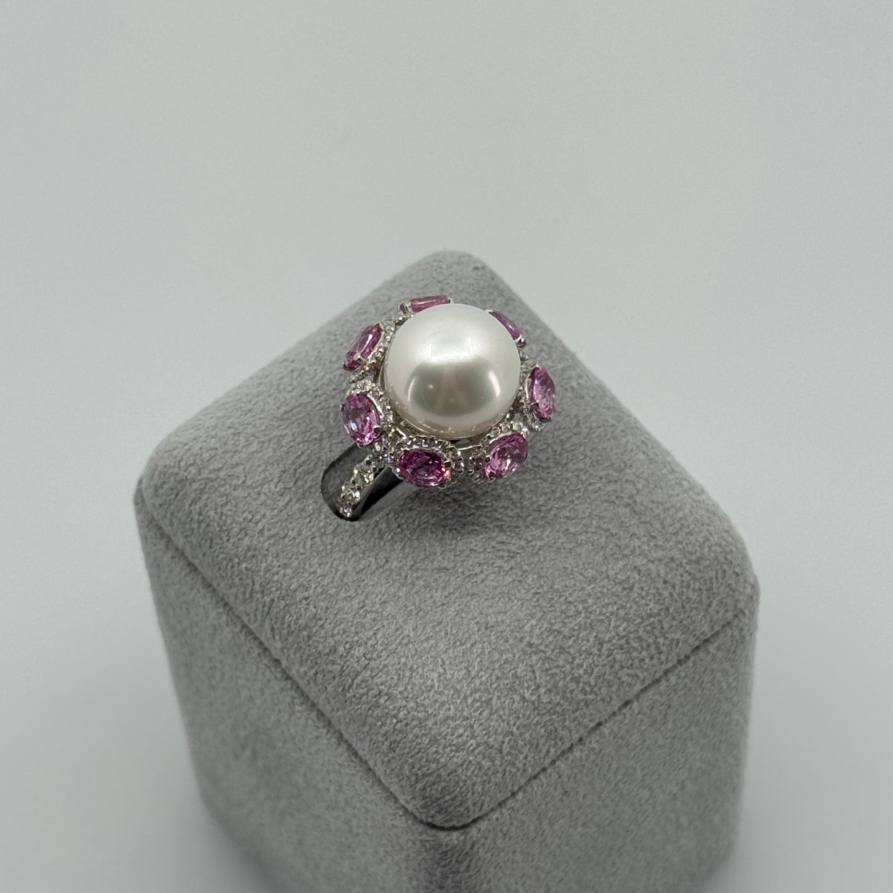 ［チューリップローズ］リング 南洋真珠12mm