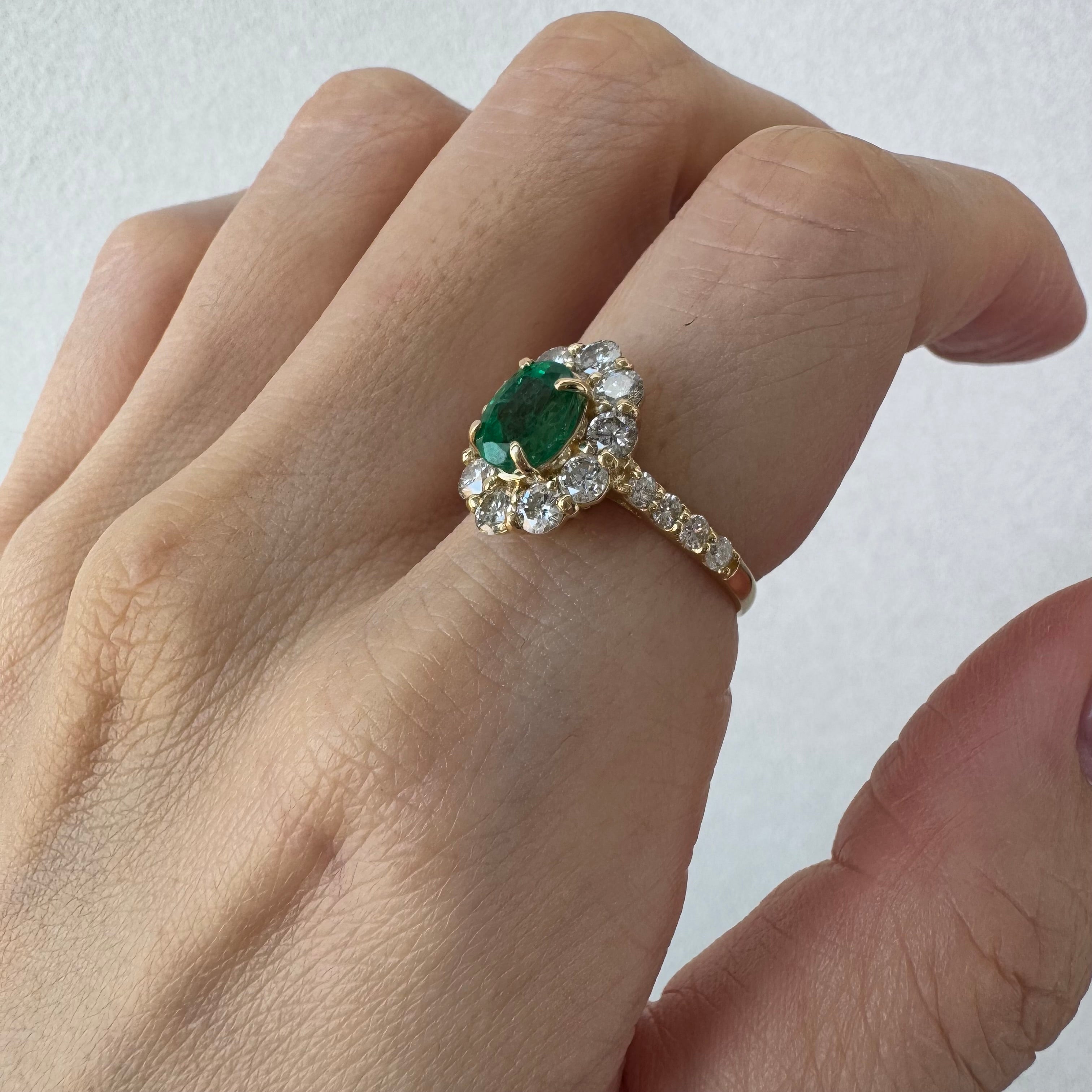 42［一点物］リング エメラルド 1ct OV YG