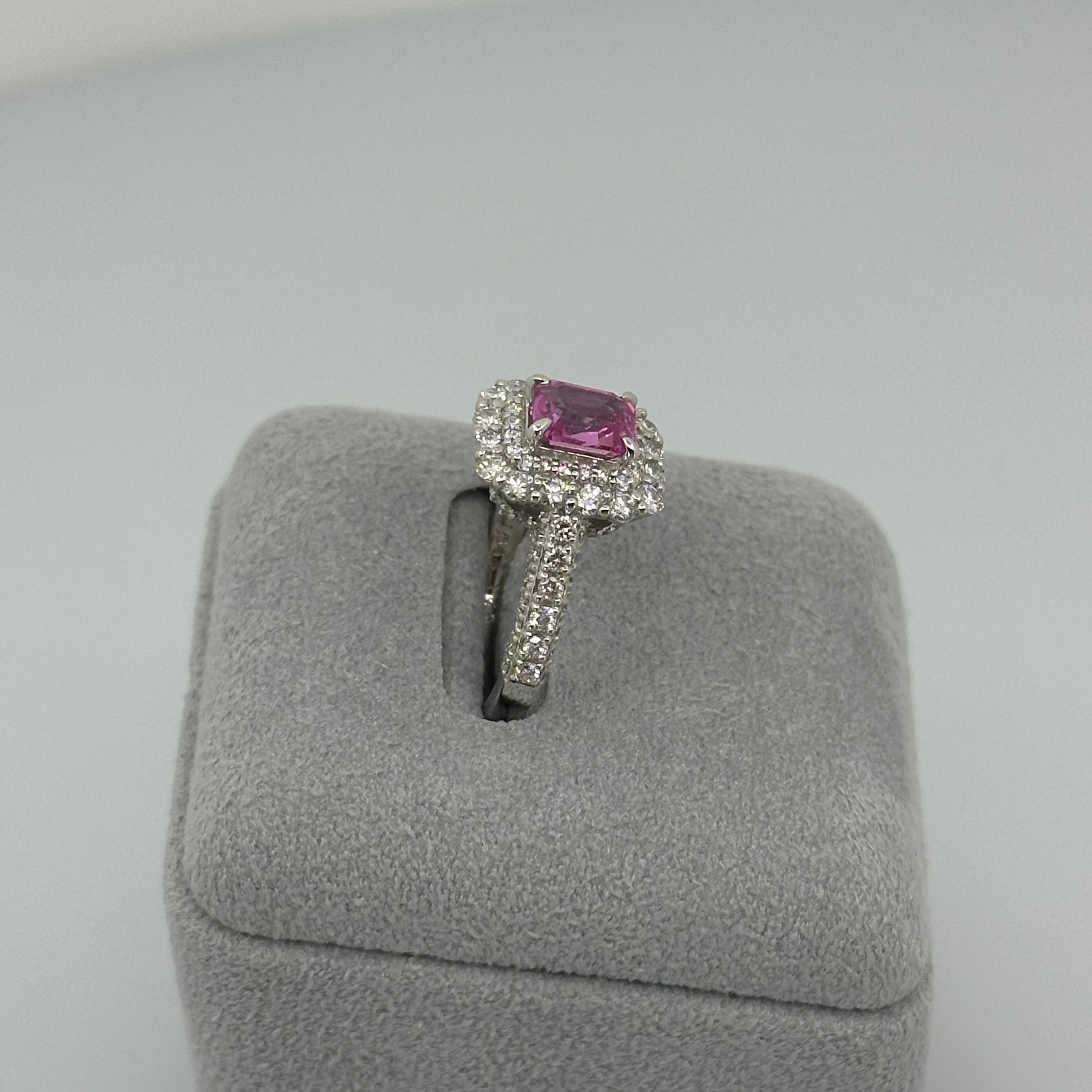 ［一点物/エクラローズ］リング ピンクサファイア 1.3ct EM PT