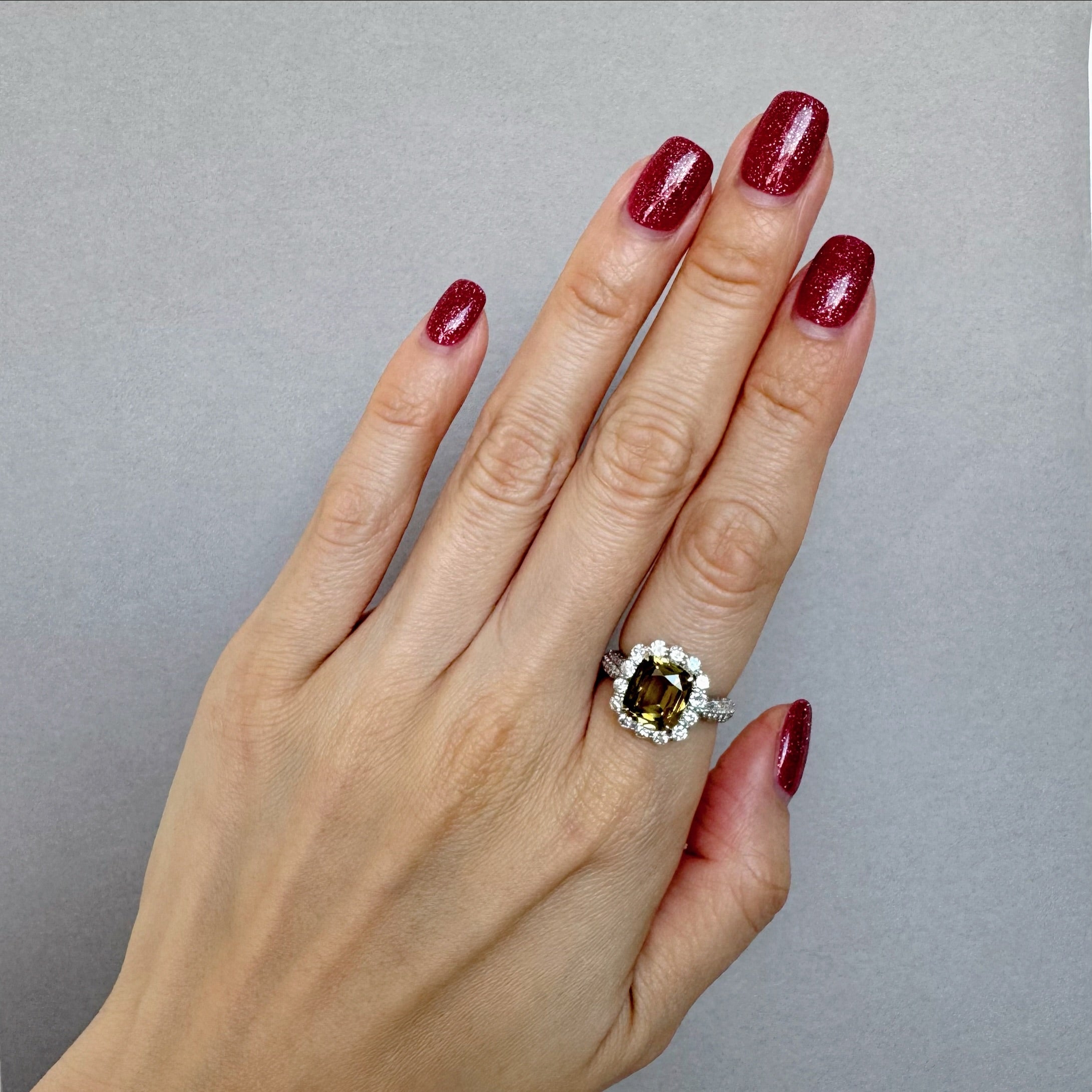 35［一点物］リング クリソベリル 中石4ct前後 SQ PT