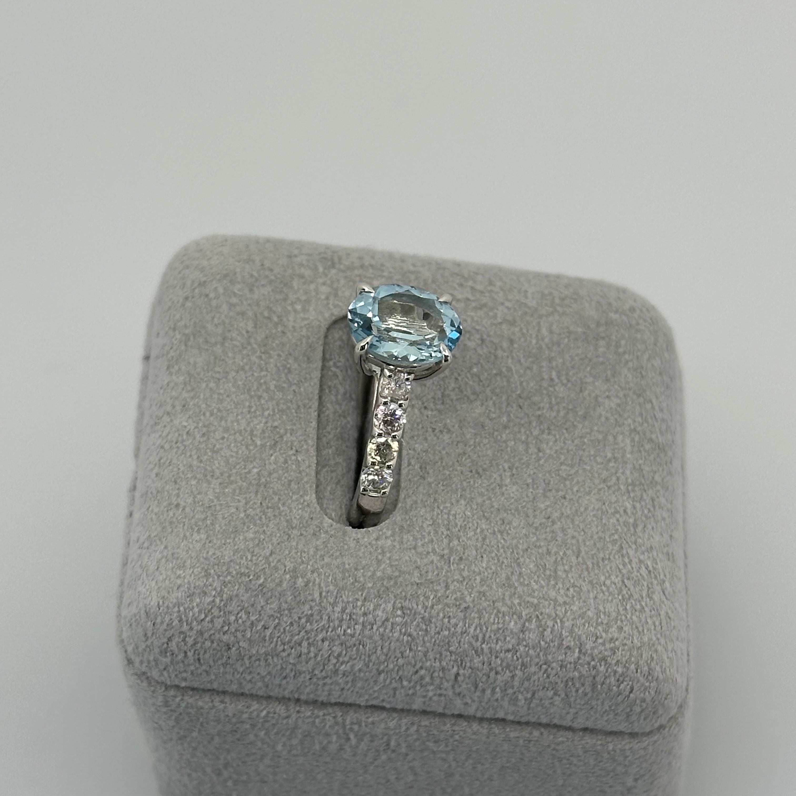 20［一点物/ソワレ］リング アクアマリン 1.8ct OV PT