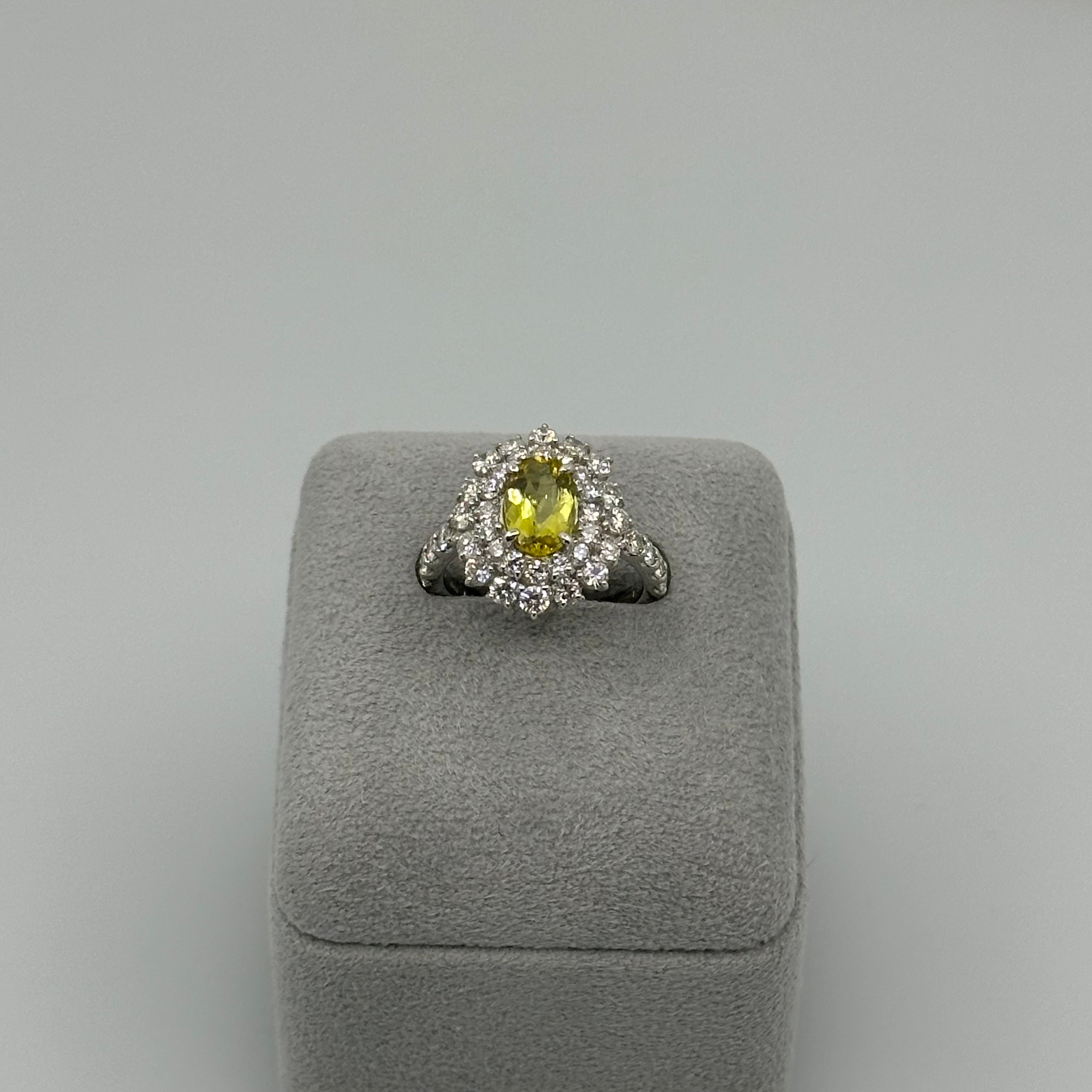 34.36.76.168［一点物］リング クリソベリル/トルマリン/クロムトルマリン 1ct UP OV PT